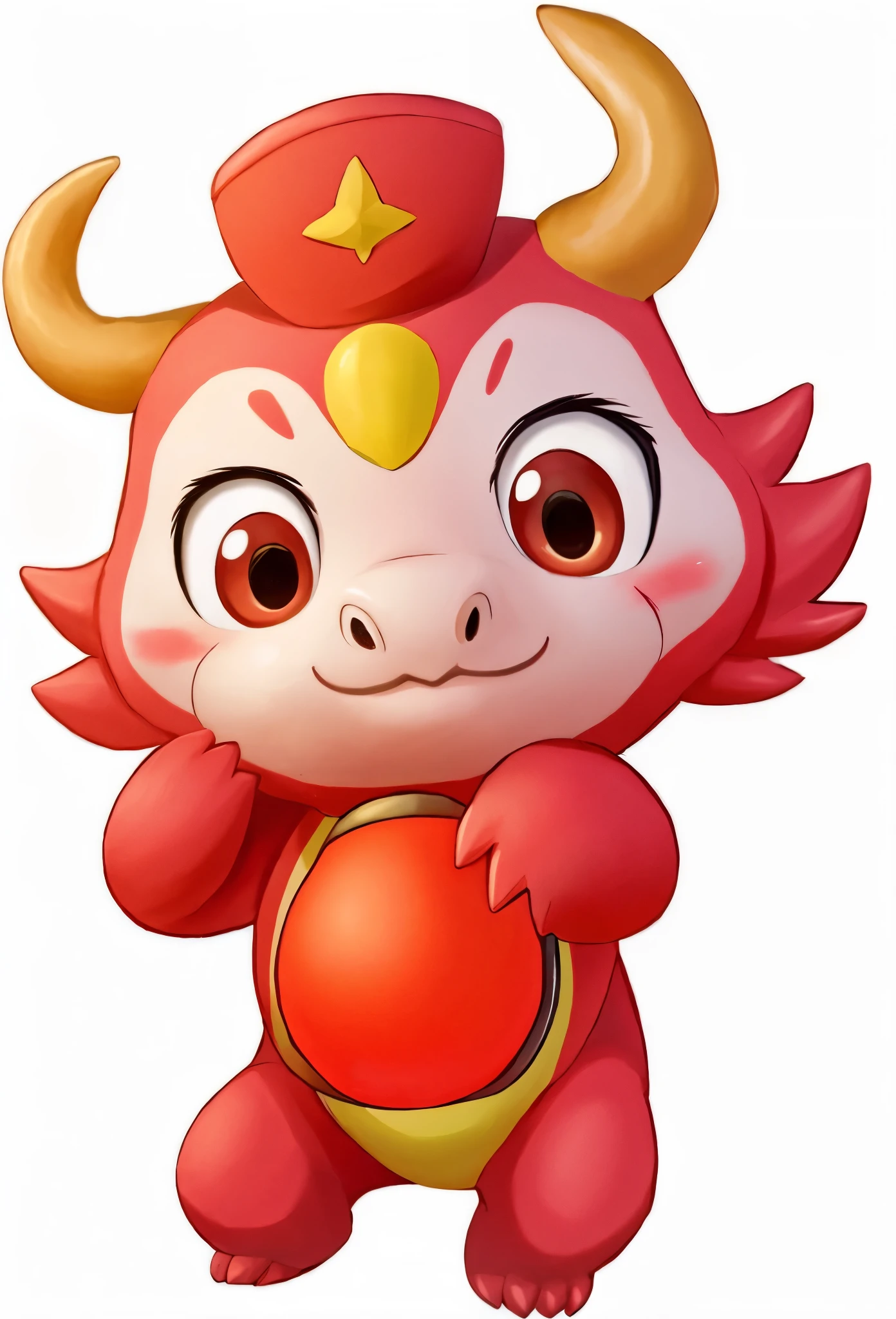 Cartoon,dragon,holding a lantern,masterpiece,Chinese style,red,cute,Q version,