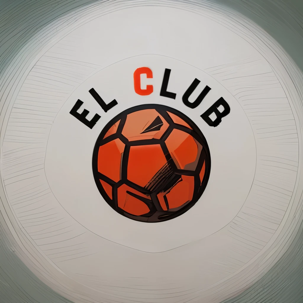 a close up of a soccer ball with the word el club on it, clubs, sports logo
