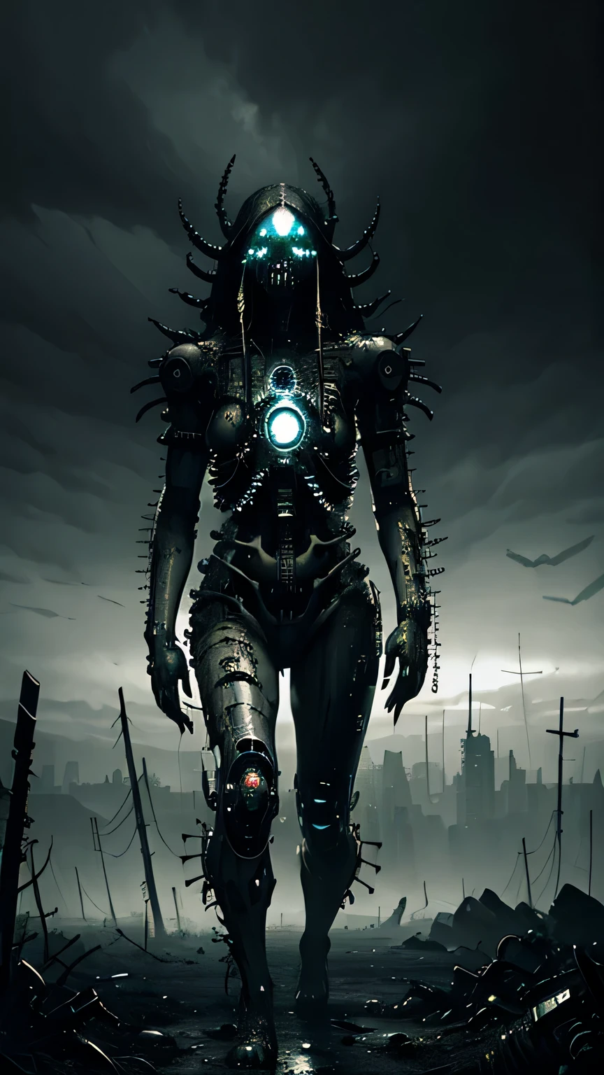 ((Dark biopunk art)), hopeless art, dark art, dystopian art, ((dark biopunk)), Gloomy landscapes, highly detailed art, very detailed background