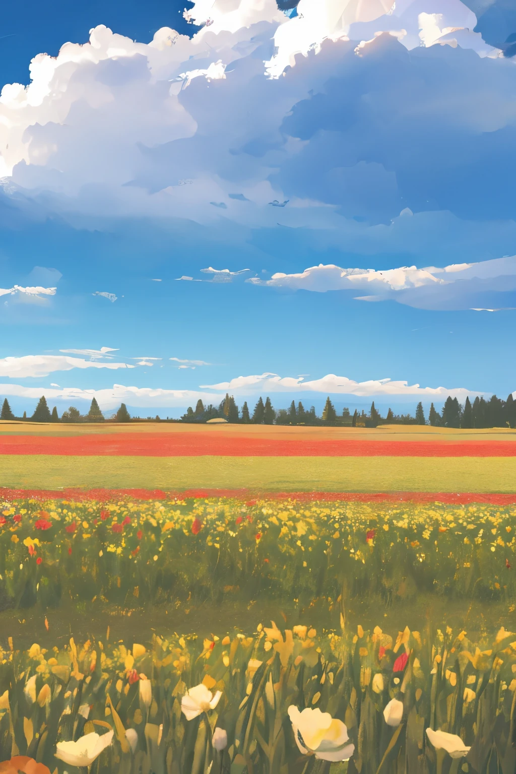 chill afternoon, field with flowers