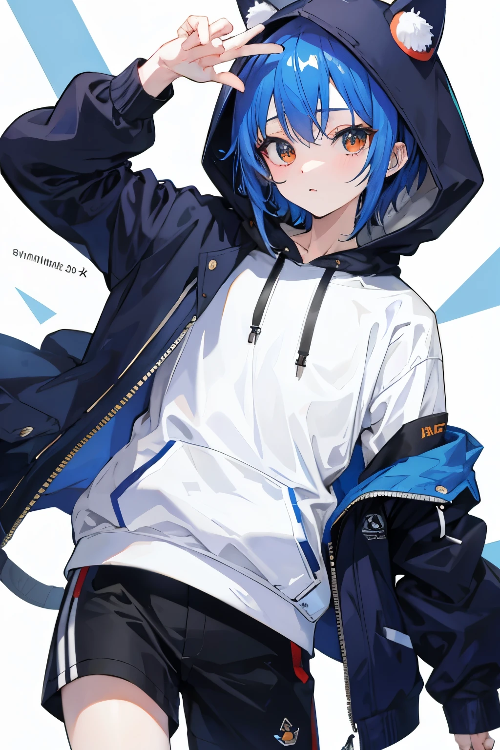 Anime seorang pemuda dengan Hoodie biru navy bertuliskan RahmanZ lengkap dengan atribut militer nya sedang berjalan di tengah reruntuhan kota ditemani oleh 2 orang temannya yang satu memakai kaos merah dan yang satu lagi memakai Hoodie warna hijau army polos