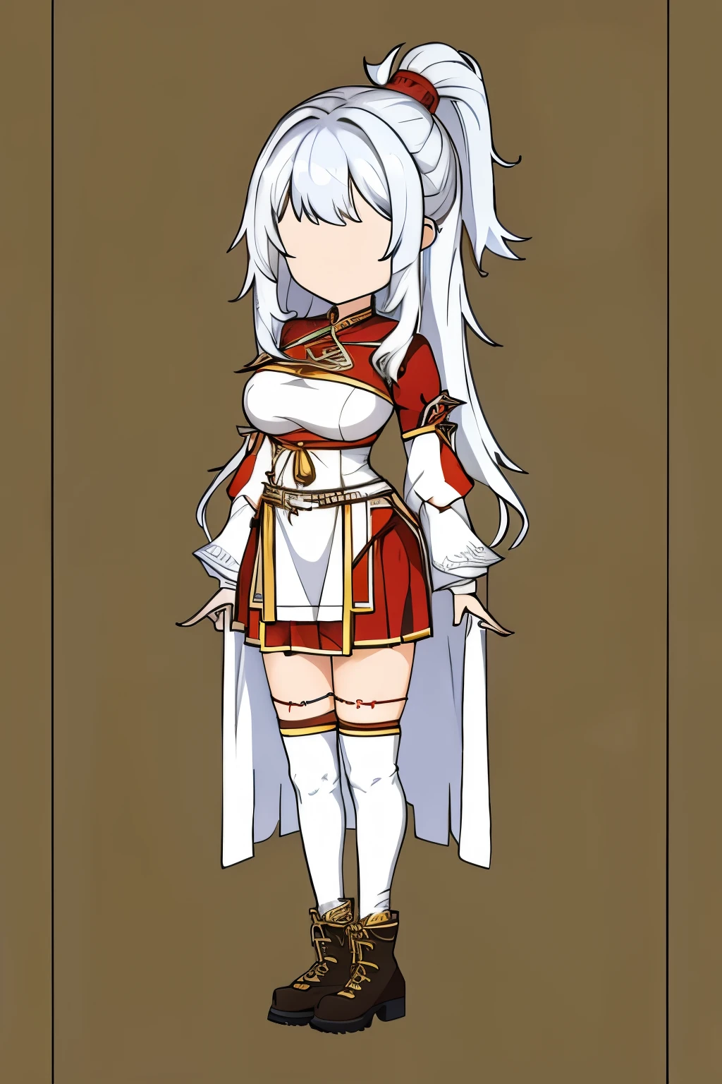 girl，standing，Ancient costume，Knee-white over-the-knee，Ancient costume鞋子