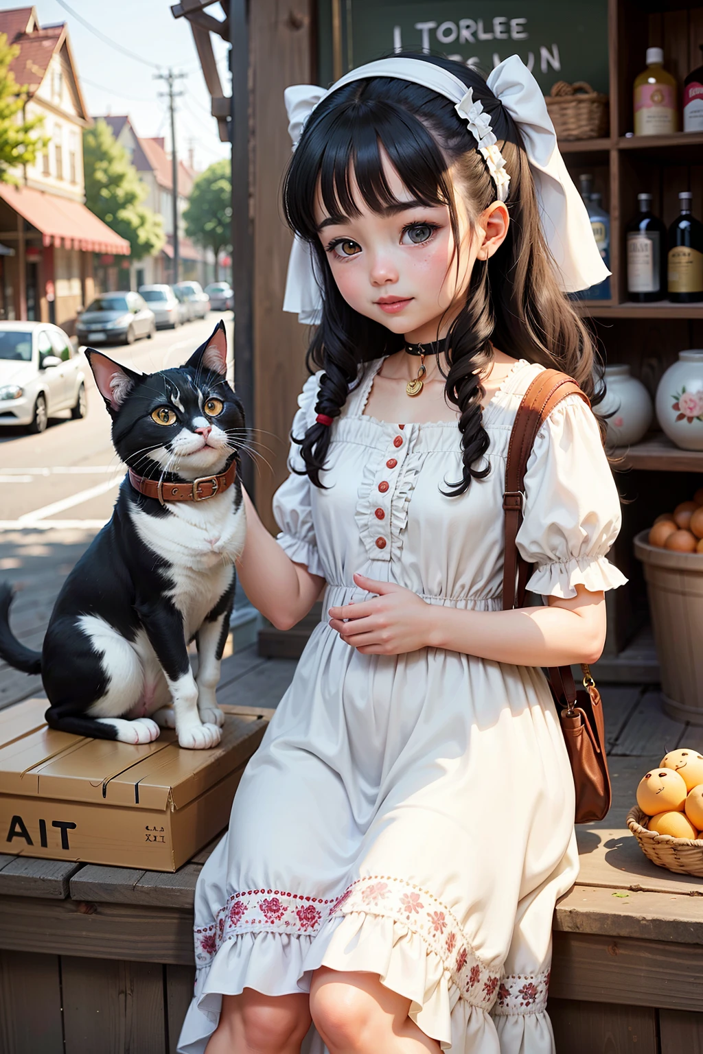 Once upon a time, in a quaint little town, there lived a chubby black and white cat named Mimi. Despite her cuddly appearance, Mimi had an insatiable obsession with fish. Her keen, curious eyes sparkled with delight at the mere thought of her scaly, aquatic friends.
One sunny day, as the warm sunlight bathed the town in a golden hue, Mimi donned her favorite floral dress. Dressed to impress and carrying a mischievous plan in her heart, she sauntered towards the local market, her bell-like collar jingling softly with each step.
The vibrant stalls filled with fresh produce, tantal