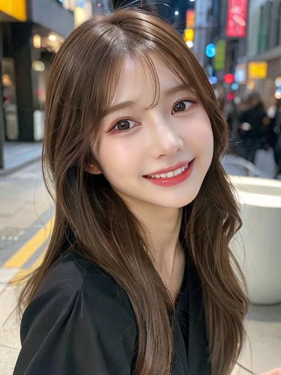 (master piece:1.3)、(8K、photorealistic、Live shooting、highest quality: 1.4)、(1 girl)、beautiful face、(real-looking face)、(brown hair、long hair:1.3)、beautiful hairstyle、realistic eyes、beautiful details、(realistic skin)、beautiful skin、Charm、ultra high resolution、Super realistic、High definition、golden ratio,2020s street Instagram selfie of a laughing girl. --ar 2:3 --s 200 --v 6.0