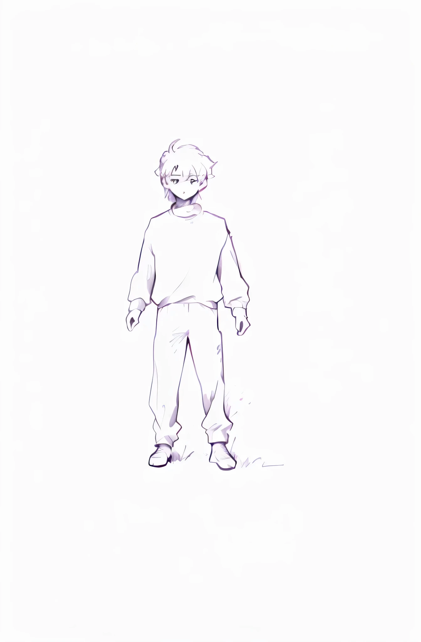 male，two-dimensional，White background，whole body