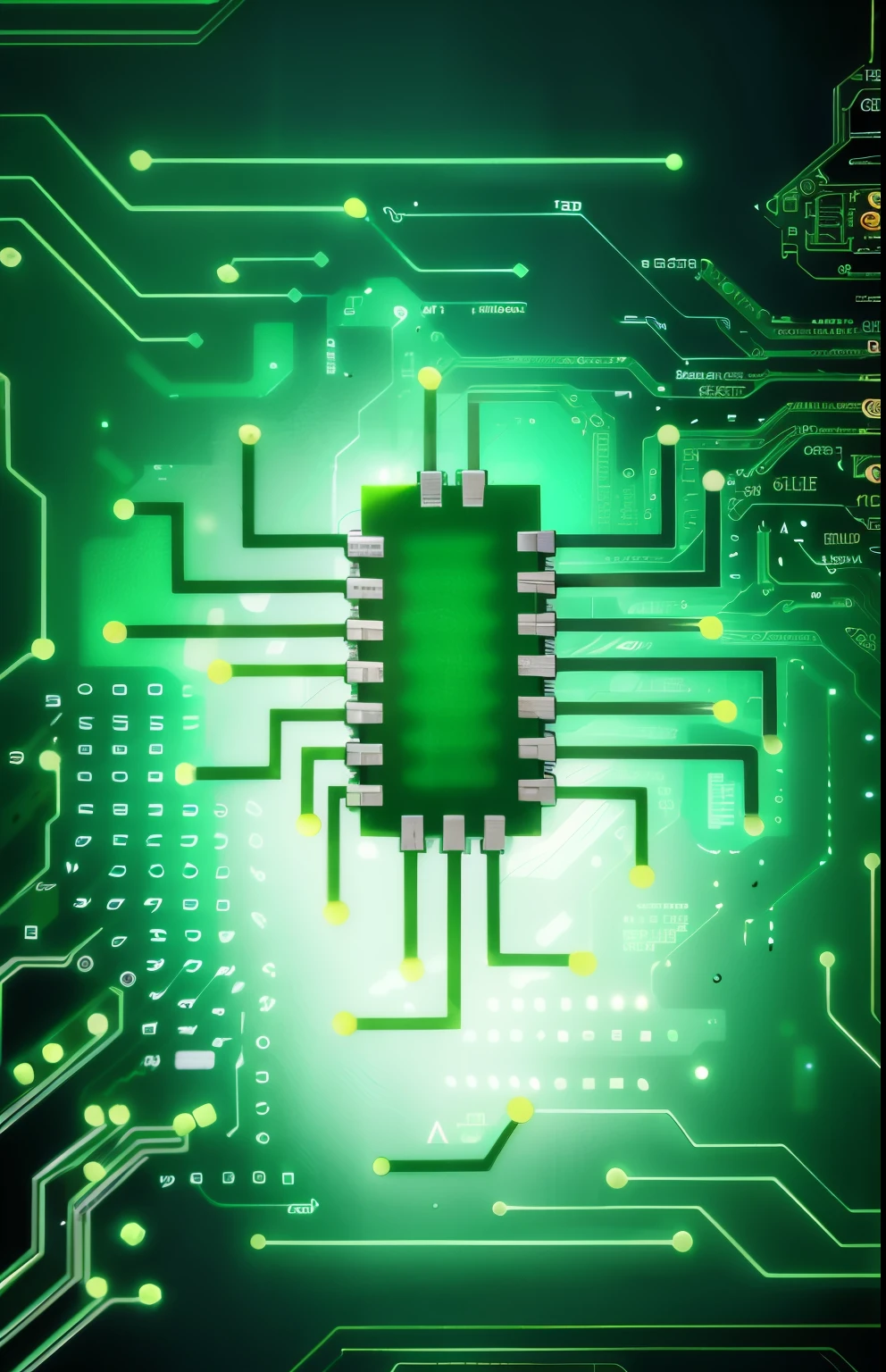 a green circuit board with a microchick on it, circuit board processor, circuit board, circuit board processor block, integrated circuit, printed circuit board, texture of electronic circuit, motherboard circuitry, texture electronic circuit, circuit boards))))), circuit boards, the microchip, microchip leaves, microchips, computer chips, electronic circuitry, circuitry