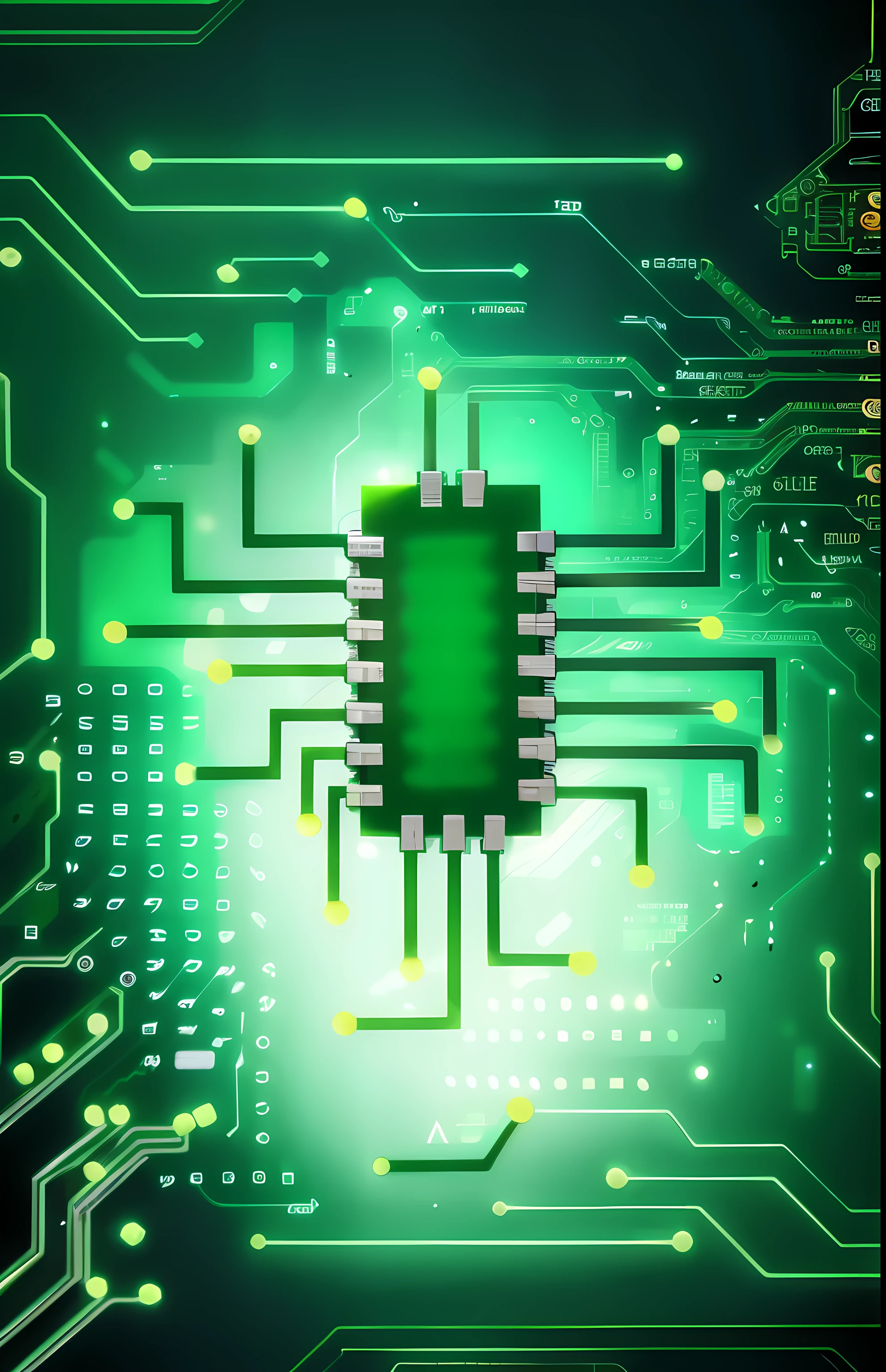 a green circuit board with a microchick on it, circuit board processor, circuit board, circuit board processor block, integrated circuit, printed circuit board, texture of electronic circuit, motherboard circuitry, texture electronic circuit, circuit boards))))), circuit boards, the microchip, microchip leaves, microchips, computer chips, electronic circuitry, circuitry