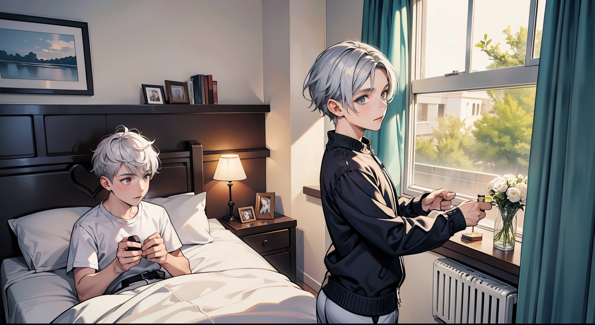 dos chicos, Silver haired boy they are they are brothers