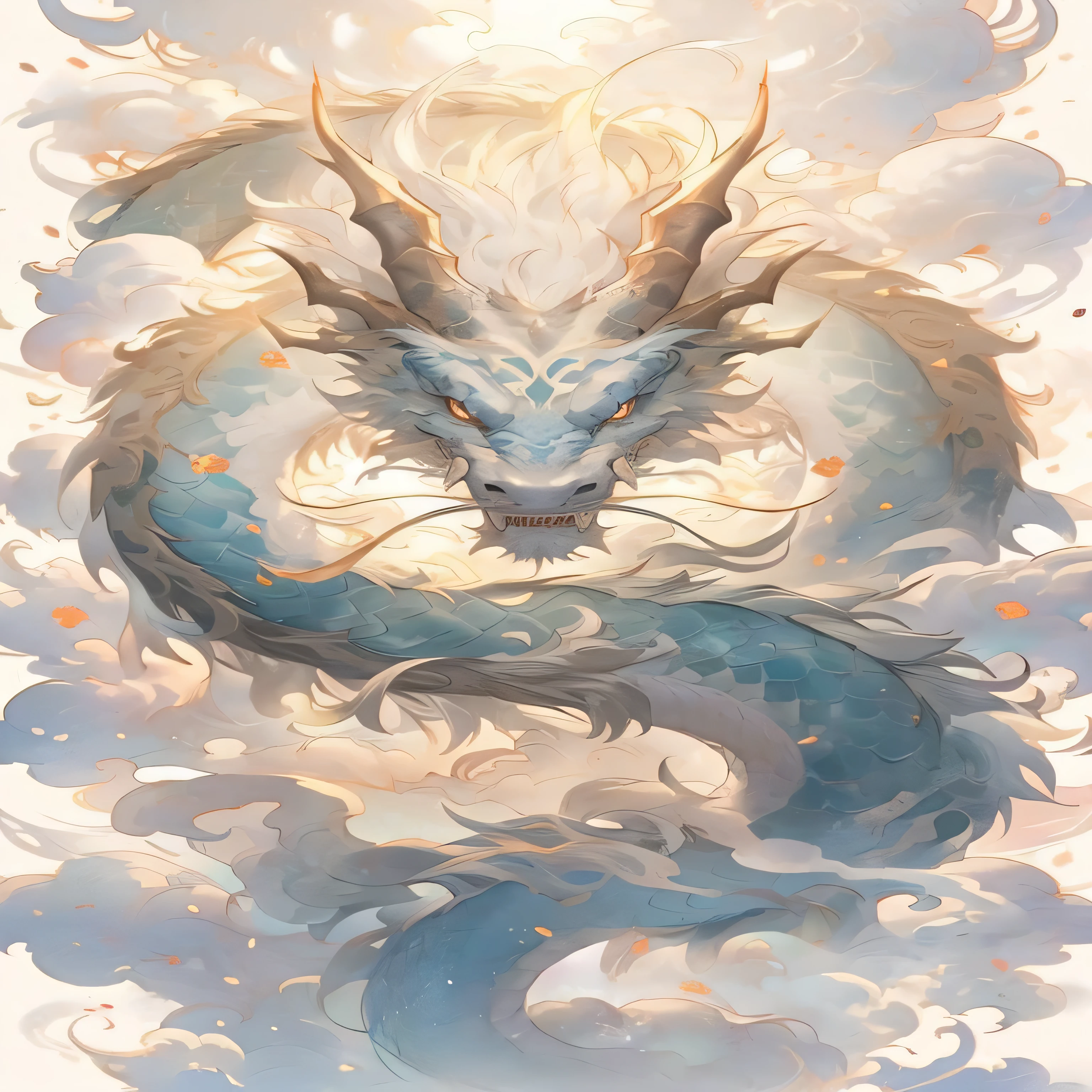 Long tail dragon painting, cyan chinese dragon fantasy, 中國dragon概念藝術, a dragon made of clouds, dragon dragon, dragon藝術, author:Ye Ruin, dragon, majestic japanese dragon, legendary dragon, author:Yang Jie, smooth chinese dragon, by Ren Xiong, Ubayad, blue dragon, Chinese fantasy
