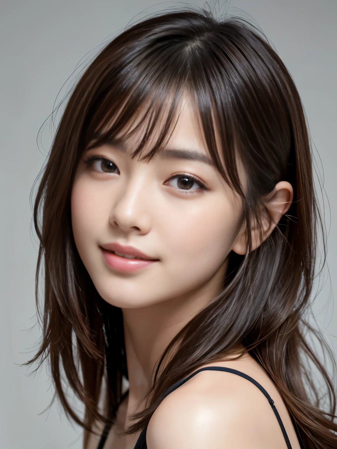 8k uhd,RAW photo,a japanese beauty girl,(real person:1.3),(highres:1.4),(detailed:1.5),(realistic:1.7),
masterwork,RAW photo,art portrait photography,real person,RAW photograph,ultra high res,photorealistic,best quality,(high detailed skin,skin details),shiny skin,masterpiece,absurdres,finely detail,colorized, an extremely delicate and beautiful,extremely detailed 8K wallpaper,8k high quality,film grain,beautiful girl with beautiful details,(looking at viewer),professional photography lighting,extremely detailed eyes and face, eyes with beautiful details,analog style,cute and playful,adorable,medium hair, messy hair,asymmetrical bangs,smile,