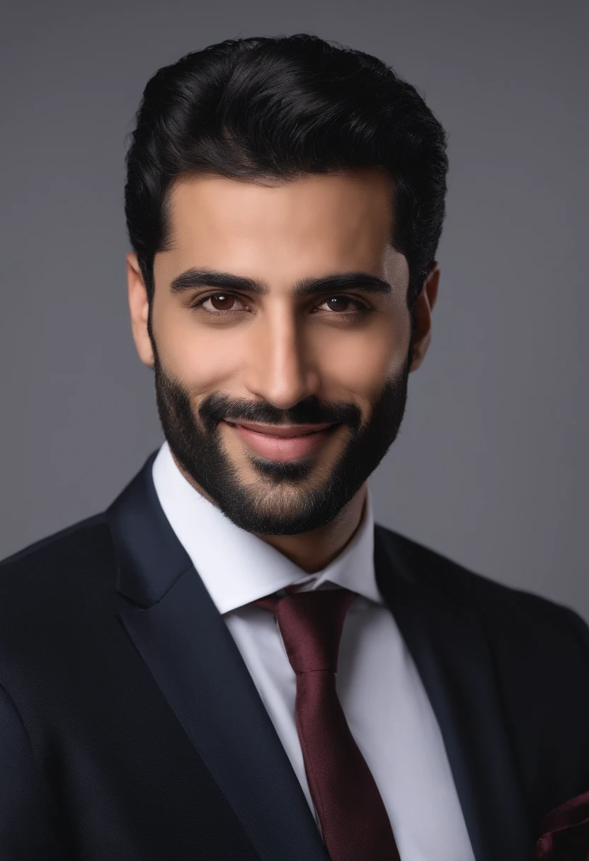 un gros plan d$un homme en costume et cravate souriant, photo de profil, Kyza Saleem, Farid Ghanbari, photo de profil professionnel, Amr Elshamy, Sayem Reza, Hicham Habchi, mostaque mothers, Nekro Petros Afchar, foto portait foto de perfil, acteur, Riyad Cassiem, photo portrait