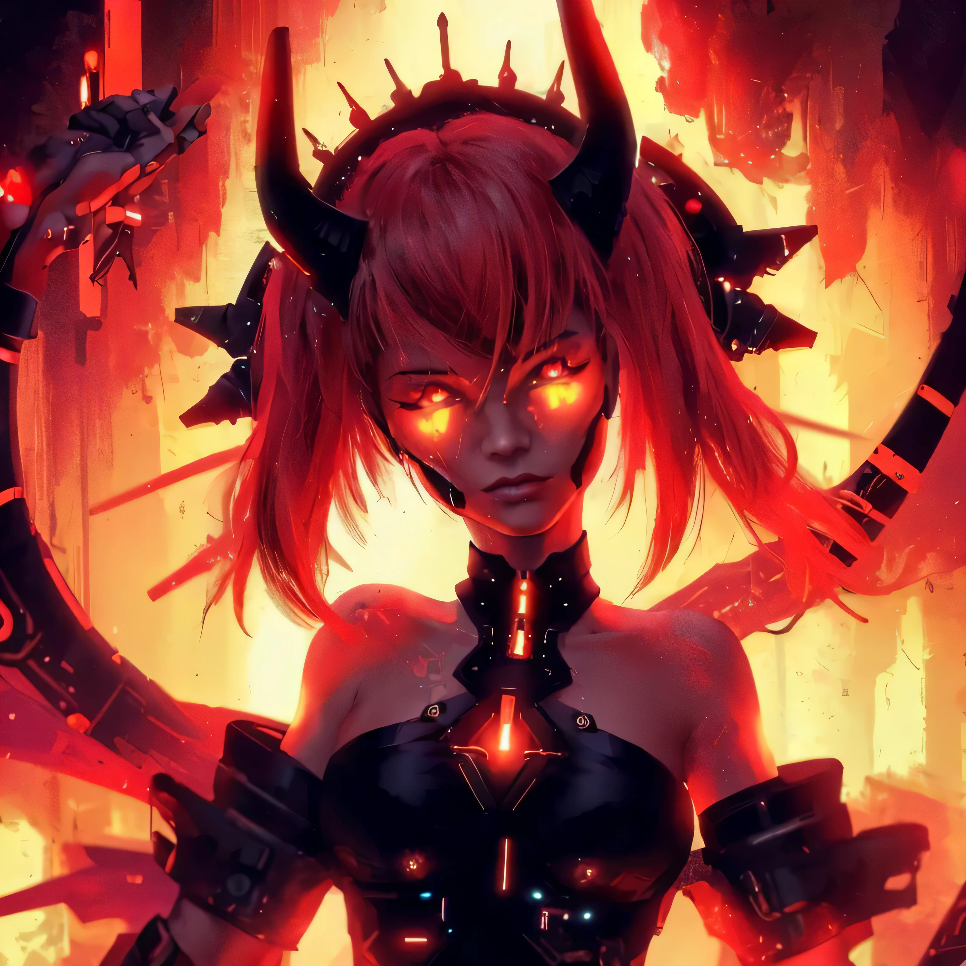 There's a woman holding a gun in a dark room, seductive fantasia sombria cyberpunk, fantasia sombria cyberpunk art, deusa linda cyberpunk com raiva, impressionante sociedade cg, estilo de arte cyberpunk, gothic - cyberpunk, mulher fatal cyberpunk, deviantart artstation cgscosiety, vencedor do concurso cgsociety, vencedor do concurso cgsociety!!, fantasia sombria cyberpunk, estilo de terror cyberpunk
