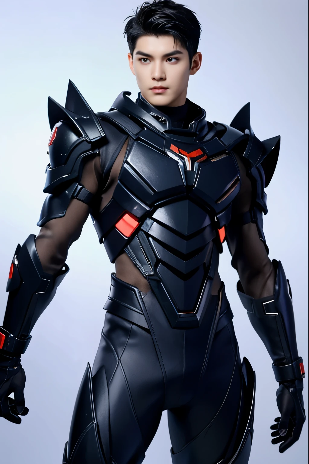 Sculpture design,Figures,GK model,The whole body of the character,Shirtless, Expose muscles,base,Wu Yifan,Handsome cybernetic boy looking at camera lingerie detailed muscular reality masterpiece,musculous