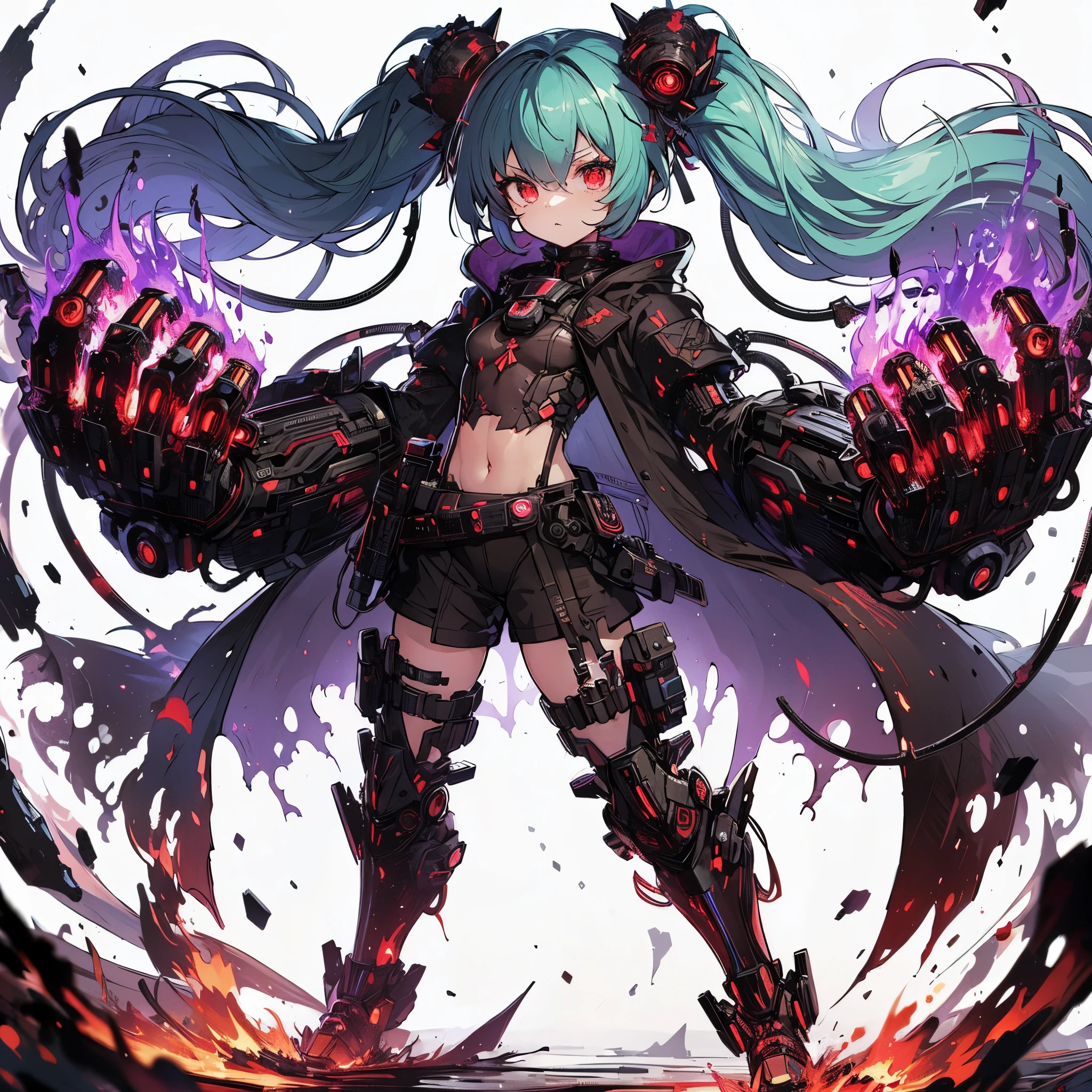 long eyelasher, solid circle eyes, Light smile, Ear blush, Red eyes, Tears, Empty eyes, Dark blue hair, hair between eye, Short hair, huge ahoge, Mad eyes, bandage on, bandage over one eye, expressionless eyes, Crazy smile, Sad smile, Evil smile, crazy, jitome, shaded, Yandere, chin grab, disdain, Evil, Crazy smile, Colored inner hair, Blue hair, Dark blue hair, surrealism, shadowing, anaglyph, stereograms, tachi-e, angle of view, Atmospheric perspective, Chiaroscuro, Cinematic lighting, 8K, Super detail, ccurate, Best quality, hyper HD, retinas, Masterpiece, Textured skin, Award-Awarded, A high resolution, Best quality, Super detail, best qualtiy, 8K, digitial painting, 1girll, 独奏, standing on your feet, hair adornments, Red eyes, , blood stain, mechanicalparts, electrical wires, electric cables, Failure effect, terroral, sci-fy, A futuristic, background inside dark, neonlight, cyber punk perssonage, hyper realisitc, eerie, unnerving, spine-chilling, terroral, onesie,Red eyes,Venom possession,Blackened,long black gloves,Jumpsuits,Skinny one-piece latex clothing,Highlight her gorgeous figure,Wrap the whole body,symbiote,((Raised sexy)),Black latex clothing,Blood-red eyes,Best quality, high resolution, Ultra-detailed, Vivid texture, Mask, Skinny one-piece latex clothing, bangs,Purple hair,Wear socks,Tears,anklet,washes,Blackened,Wrapped in black slime,A sad expression,Say goodbye to the gaze,Red coat,bleed,,There are wounds all over the body,The legs were covered with bandages,The legs were covered with bandages,The whole body is covered with bandages,Anime girl in red cape