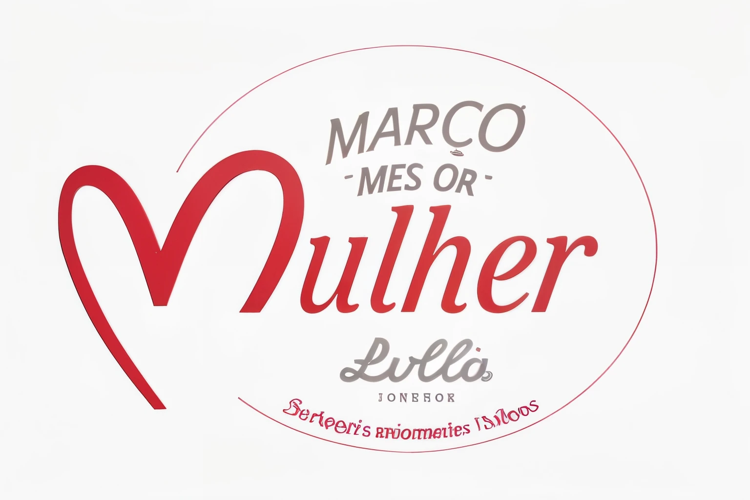 March, Women&#39;s Month. Woman's day, promo, sale, MULHER, Promotions * Novidades * Mimos, heart, logo showcase, 3d logo, script, typeface, badge, M