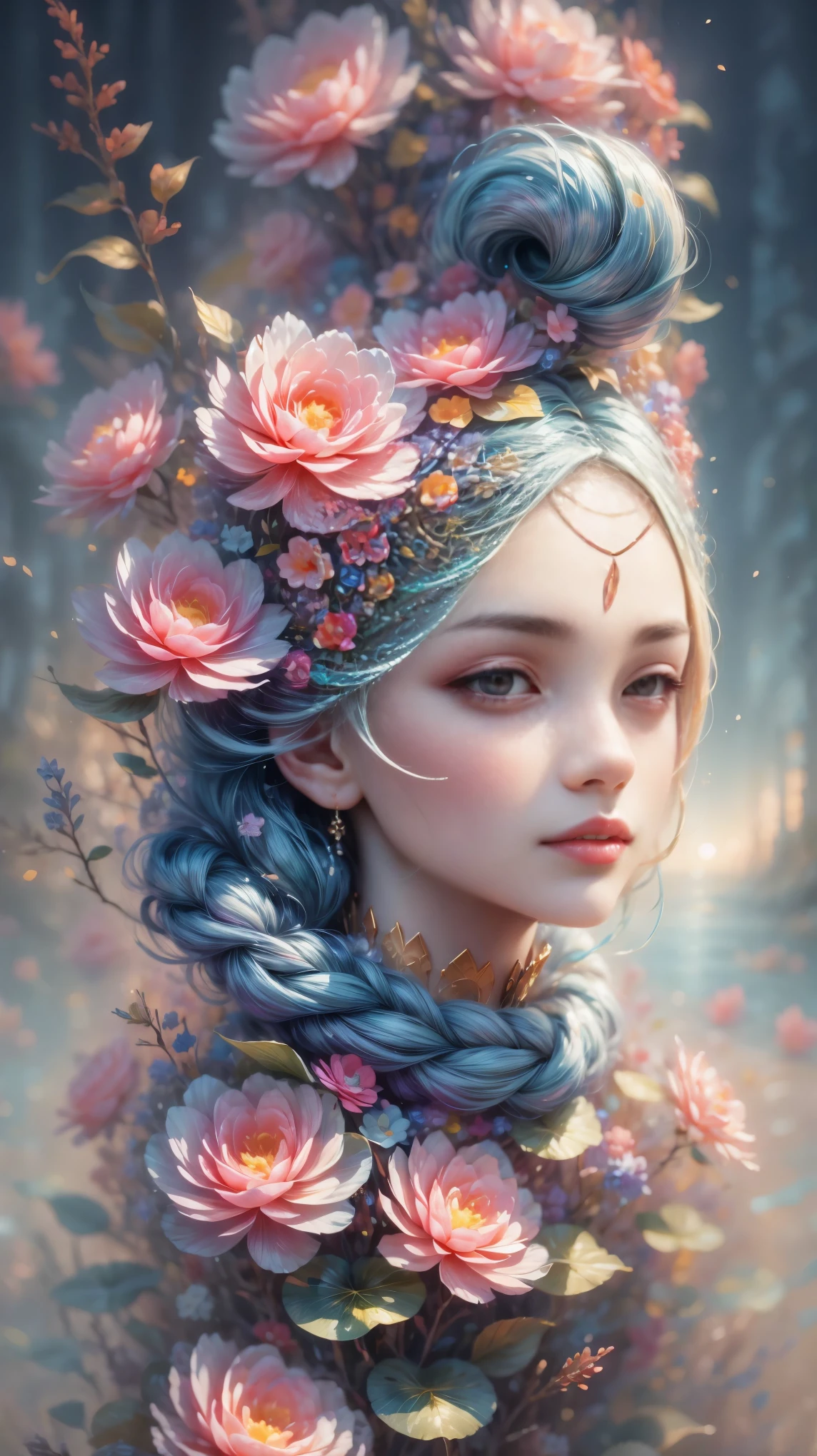 crystal flower, Dynamic, rich and colorful, grade, three dimensional,transparent,(best quality, masterpiece, representative work, official art, professional, Ultra high detail, 8k:1.3)