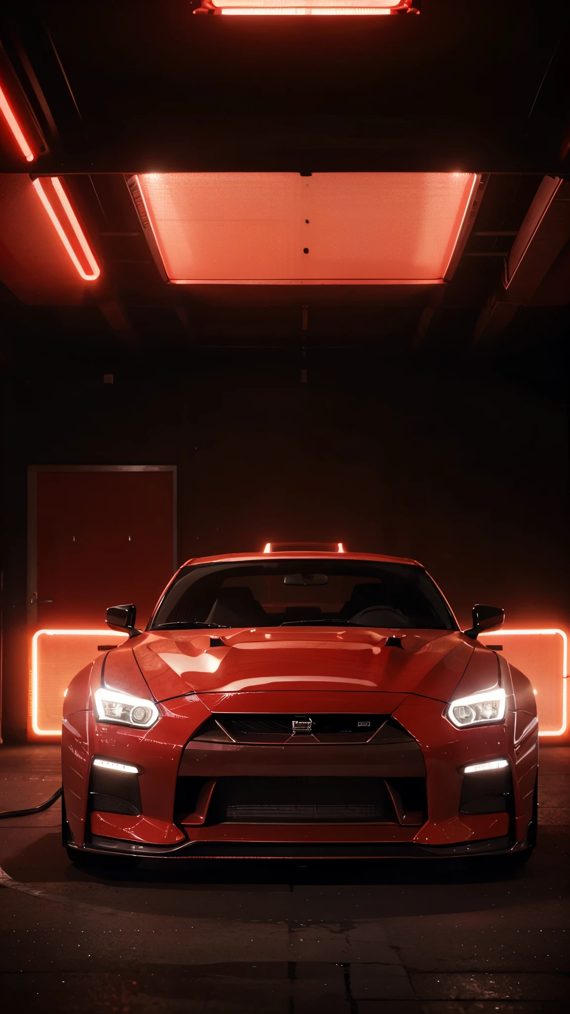 a close up of a car with red lights in a room, nissan gtr r 3 4, red and cinematic lighting, neon lit, wide body, red tail lights, sports car in the room, red neon, glowing red, anime style 4 k, cinematic rim lighting, soft rim light, akira vibes, nice lighting, red glow, perfect cinematic light, backlighted
2
a close up of a car with red lights in a room, a 3D render inspired by Liam Wong, unsplash, hypermodernism, nissan gtr r 3 4, red and cinematic lighting, neon lit, wide body, red tail lights, sports car in the room, red neon, glowing red, anime style 4 k, cinematic rim lighting, soft rim light