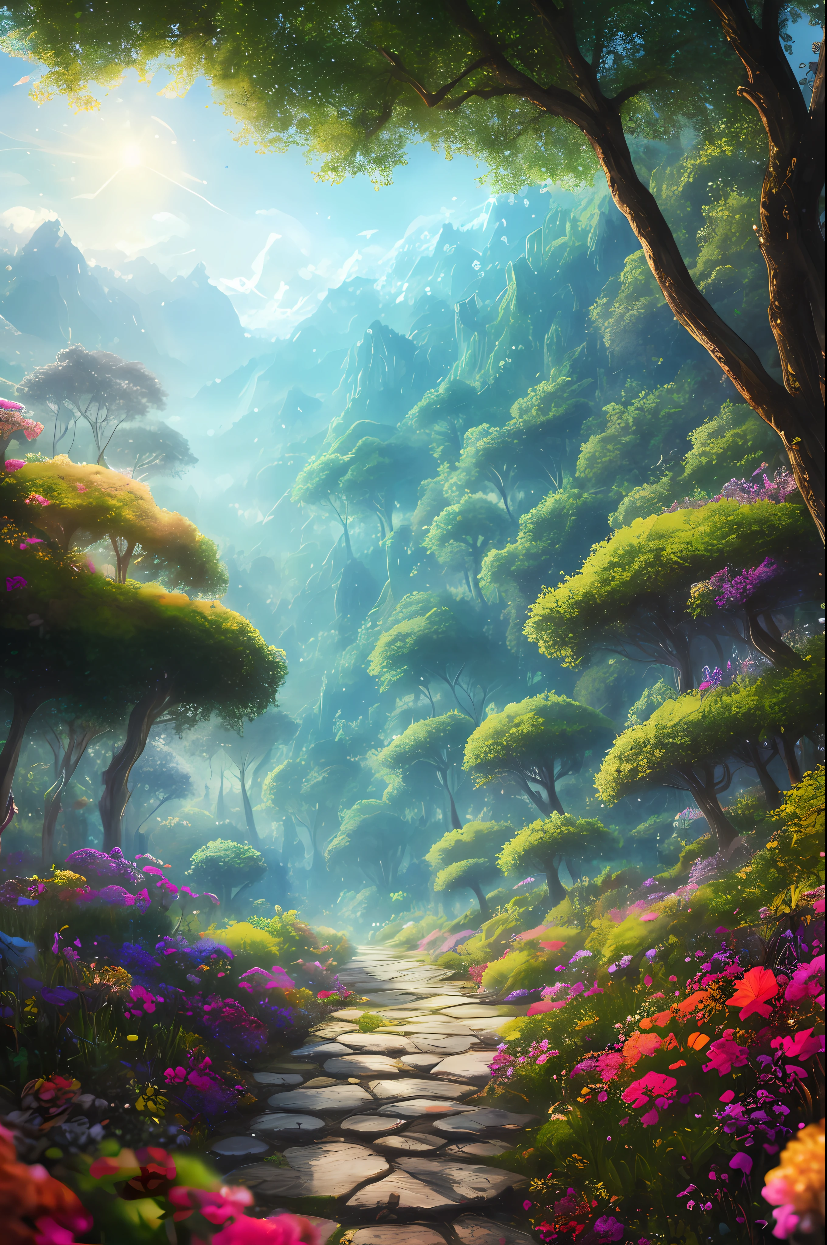 Masterpiece, Best quality, High quality,Very detailed CG unity 8k wallpaper, An enchanting and dreamy scene of a fantasy forest, With tall trees, Glowing Fitr, And hidden fantasy valleys, Create a feeling of mystery and magic, com.artstation, Digital illustration, complicated, Common, Pastel colors, Oil paint, award-winning photography, sad, Depth of field, Human development report, Thrives, chromatic aberration ,reality,Very detailed, Common on com.artstation, Common on CGsociety, complicated, High detail, dramatic, Art from mid-flight