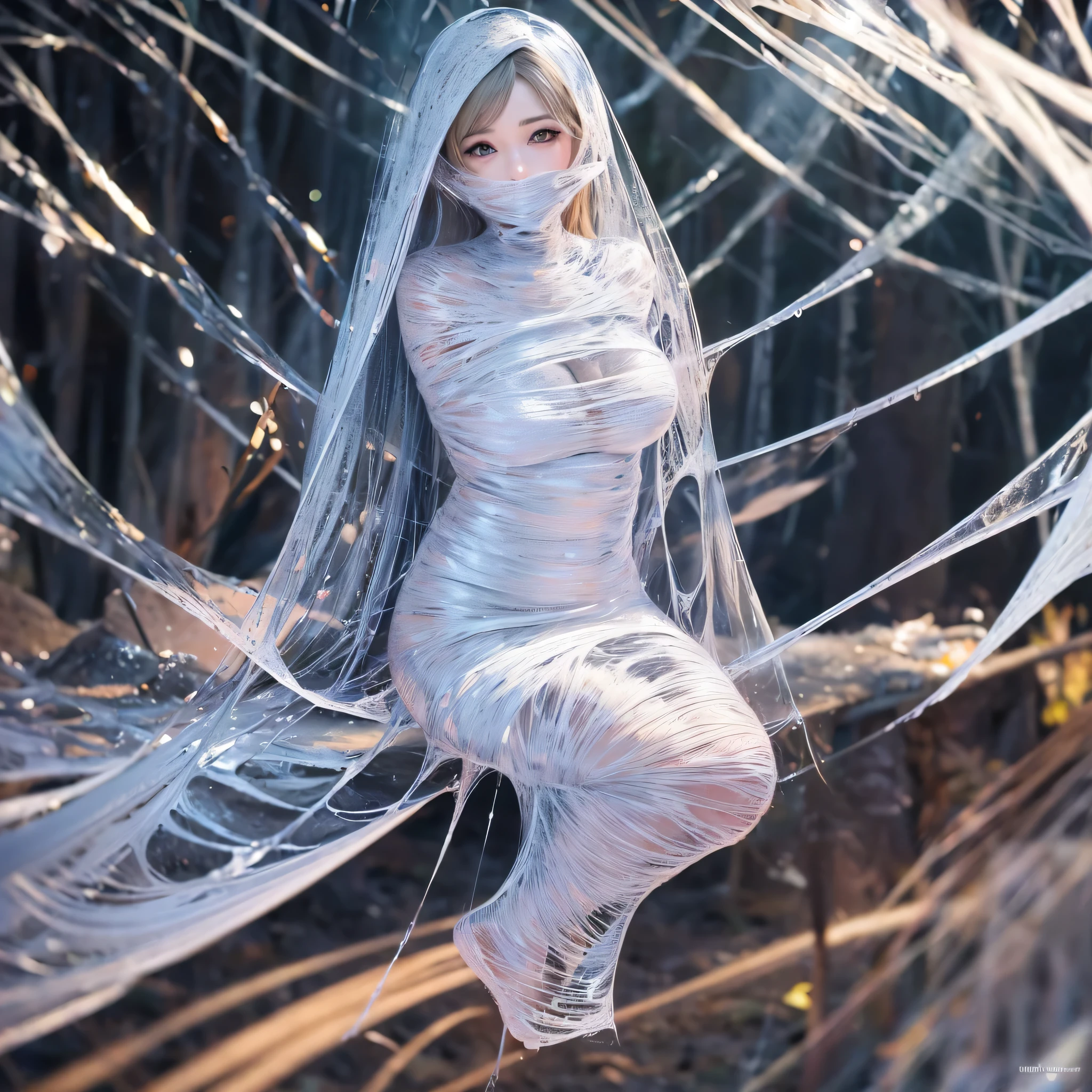 best quality,4k,8k,highres,masterpiece:1.2,ultra-detailed,realistic:1.37, HDR,UHD,studio lighting,ultra-fine painting,sharp focus,physically-based rendering,extreme detail description,professional,vivid colors,bokeh, portraits,web,subtle lighting,dark atmosphere, (cocoon:1.2)