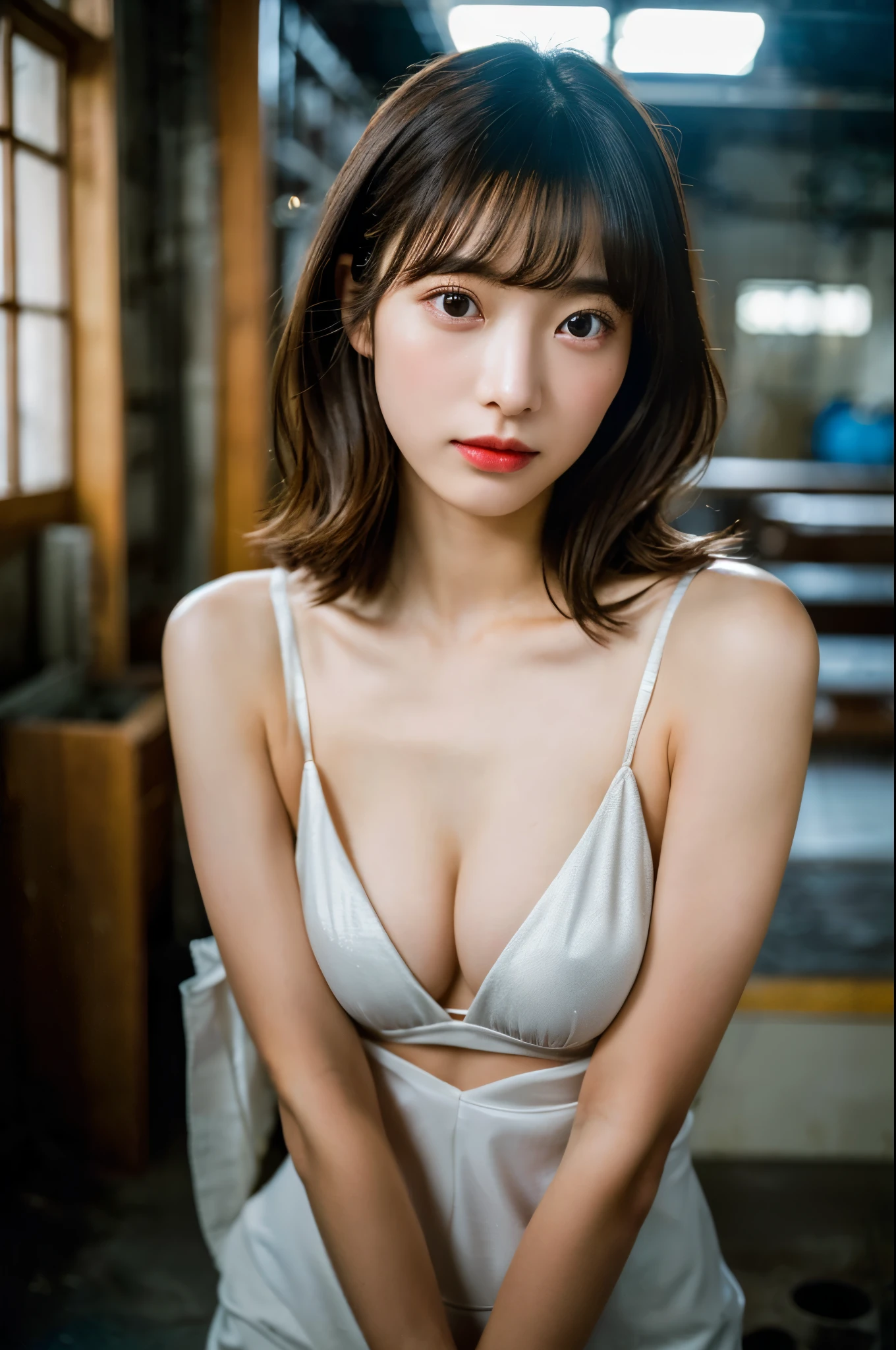 64K CG image of a Japanese woman in her 20s(super hyper real:1.5)Please generate it with。
BREAK,
Despite having a slender figure、Please describe a scene where beautiful breasts and large breasts are in harmony.。Emphasizes cleavage、at the same time細いウエストが女性らしい曲線を引き立てています。
BREAK,
long,Describe the hairstyle of a woman with wavy black hair。hair is shiny,Bangs gracefully cover the face。
BREAK,
Loose bikini,
BREAK,
A room in an abandoned building。A concrete wall has collapsed,Tattered floorboards are scattered around。The light shining through the windows highlights the desolation of the building.,The silence makes the atmosphere of the ruins even more distinct.。
BREAK,
perfect face,hand,foot,Please describe the scene where you hold your fingers.。Each part is beautifully arranged down to the smallest detail.,Make sure you feel perfect symmetry and harmony。at the same time,Add detailed facial features and clothing features、Highlight your individuality and uniqueness。
Crisp and razor-sharp details(super clear details:1.5)and amazing color depth(color depth:1.25)is required。
Must imitate the unparalleled sharpness and color vibrancy of photos taken with ultra-high-end cameras such as MS and Fujifilm XT3,
