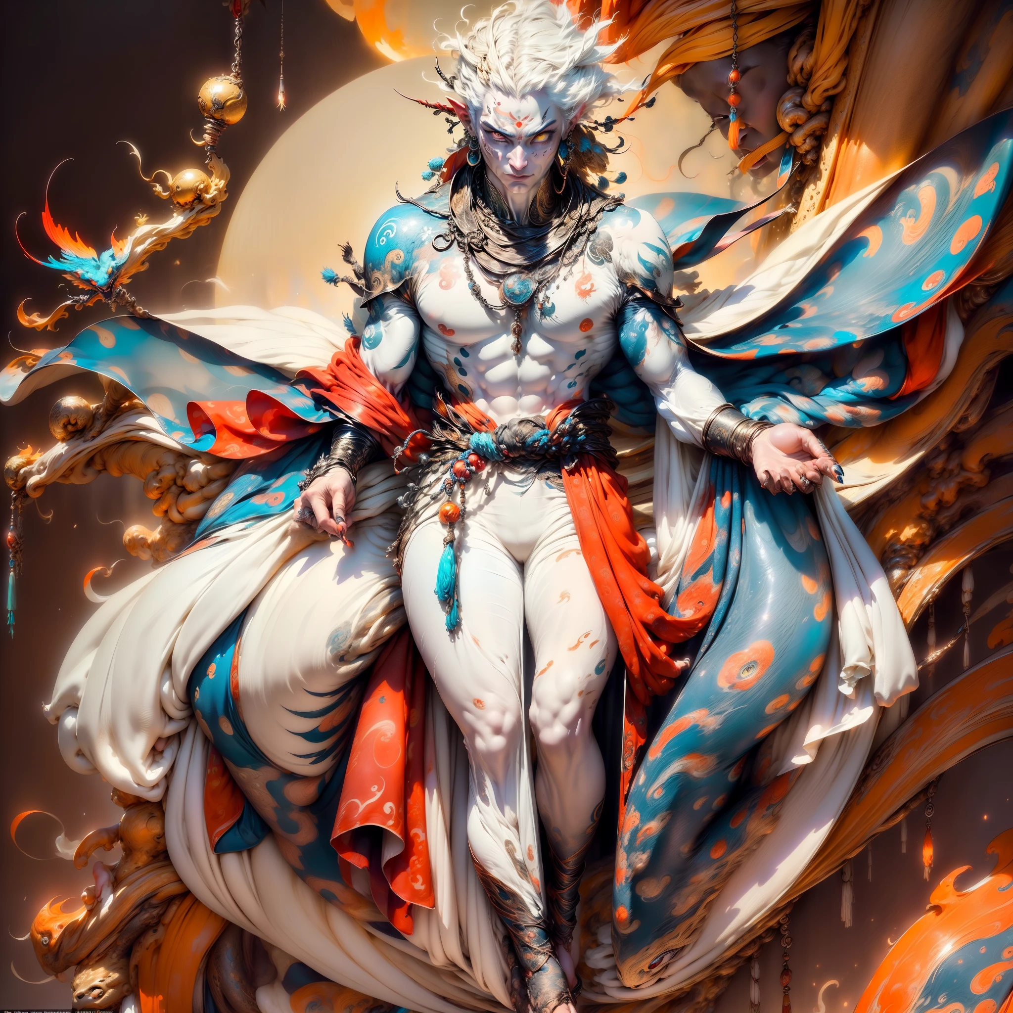 In a mystical realm, a phoenix gracefully spreads its wings, surrounded by swirling flames and glowing ashes. The bird's eyes glow with ancient wisdom as it prepares for its rebirth. The artwork should evoke a sense of enchantment and mystique, with a focus on the phoenix's ethereal presence. (gracefully spreads its wings:1.3), (swirling flames:1.4), (glowing ashes:1.3), (eyes glow with ancient wisdom:1.5), (mystical realm:1.3), (sense of enchantment and mystique:1.4), (focus on phoenix's ethereal presence:1.3), (highly detailed), (sharp focus), (photorealistic).(best quality,4k,8k,highres,masterpiece:1.2),ultra-detailed, HDR, 8k, absurdres, cinestill 800, sharp focus, add_detail:2, (solo, woman)