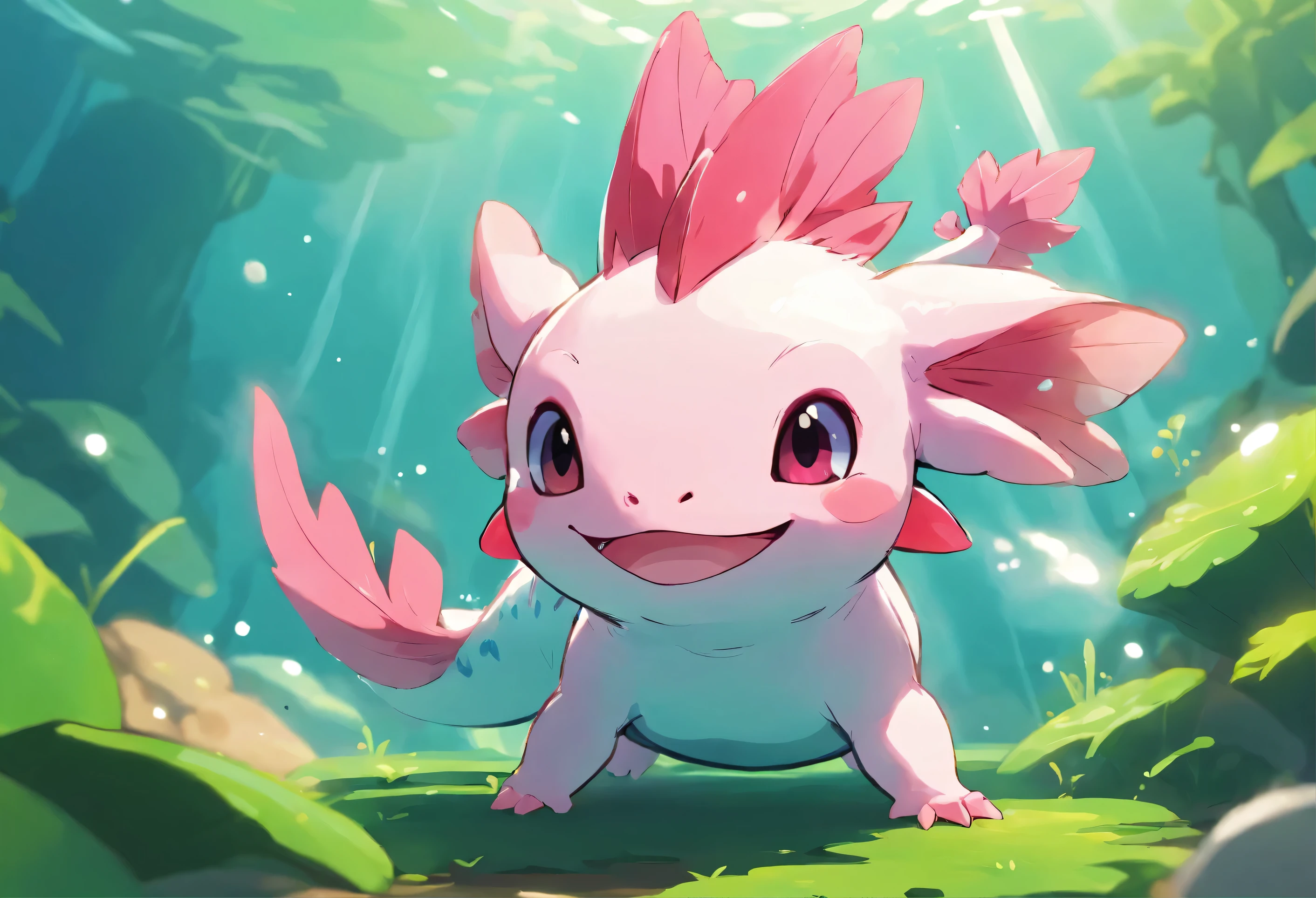 Axolotl,cute, smol,happy