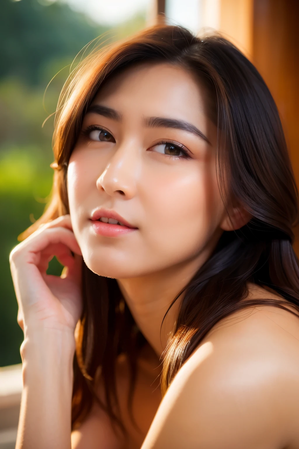 looking at camera, front view, long hair, (detailed face), at bedroom, tempting pose, clear female genitalia, sexy pose, potrait body, (naked body), mouth closed, smiling, black eyes, 1 girl, 20yo,Young female,Beautiful Finger,Beautiful long legs,Beautiful body, Beautiful Nose,Beautiful character design, perfect eyes, perfect face,expressive eyes,perfect balance, (looking at viewer), official art,extremely detailed CG unity 8k wallpaper, perfect lighting,Colorful, Bright_Front_face_Lighting,White skin, (masterpiece:1.0),(best_quality:1.0), ultra high res,4K,ultra-detailed, photography, 8K, HDR, highres, absurdres:1.2, Kodak portra 400, film grain, bokeh:1.2, lens flare, (vibrant_color:1.2),professional photograph, (Beautiful,huge_Breasts:1.4), (beautiful_face:1.5),(narrow_waist)