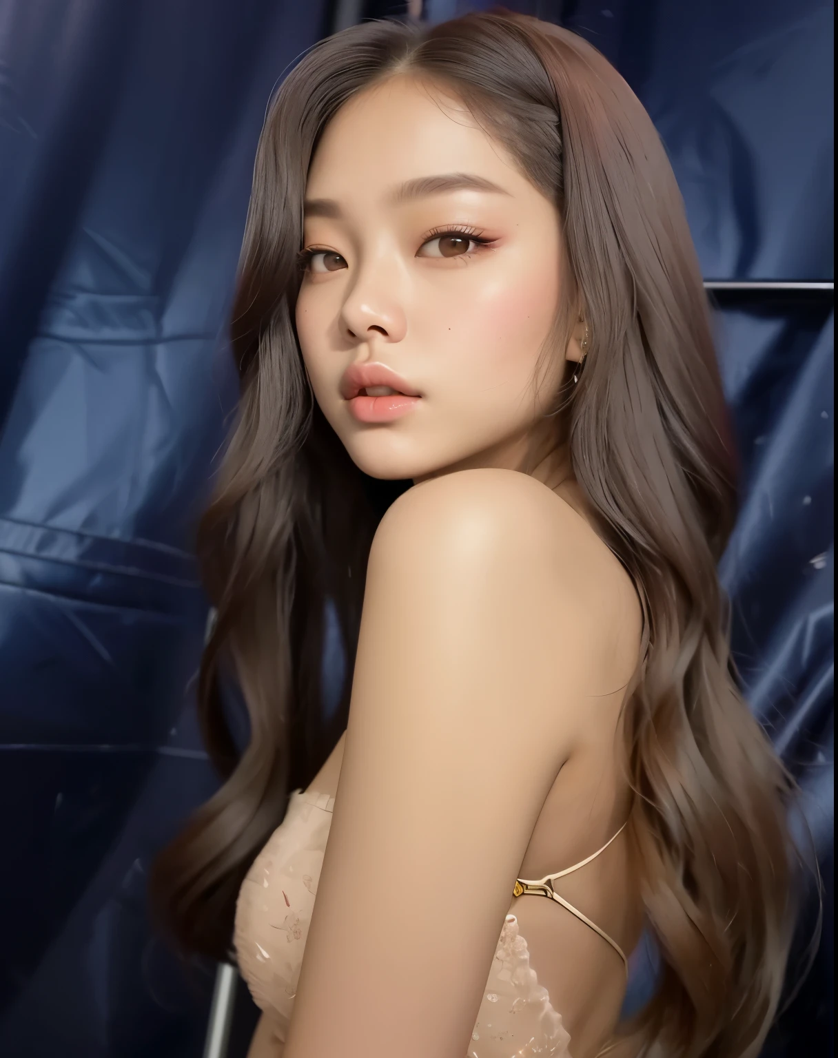 un primer plano de una mujer con cabello largo usando un sujetador, Jennie rosa negra, hermosa joven coreana, hermosa joven coreana, retrato de jossi de blackpink, hermosa mujer surcoreana, Beautiful asian girl, Lalisa Manobal, muchacha coreana, asian girl with long hair, heonhwa choe, hasta el modelo | germen de arte, solo photo shoot, Jennie from blackpink face