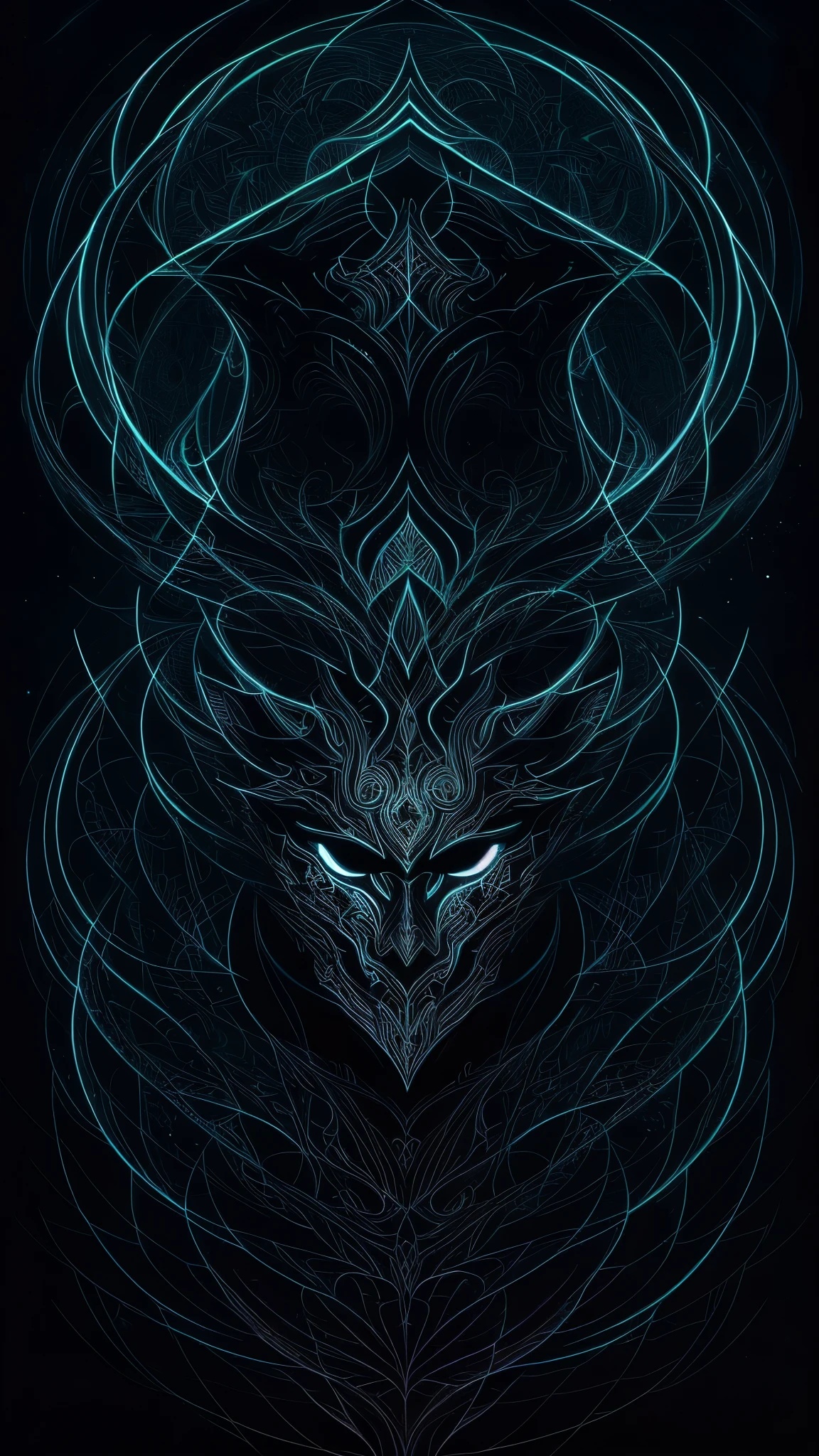 A digital illustration of an abstract dark warrior, inspired by the modern aesthetic of James Jean. Picture intricate details and dynamic compositions, with the warrior blending into abstract patterns. The color palette is dark and mysterious, creating an otherworldly atmosphere with high-quality graphics.--v 5 --stylize 1000