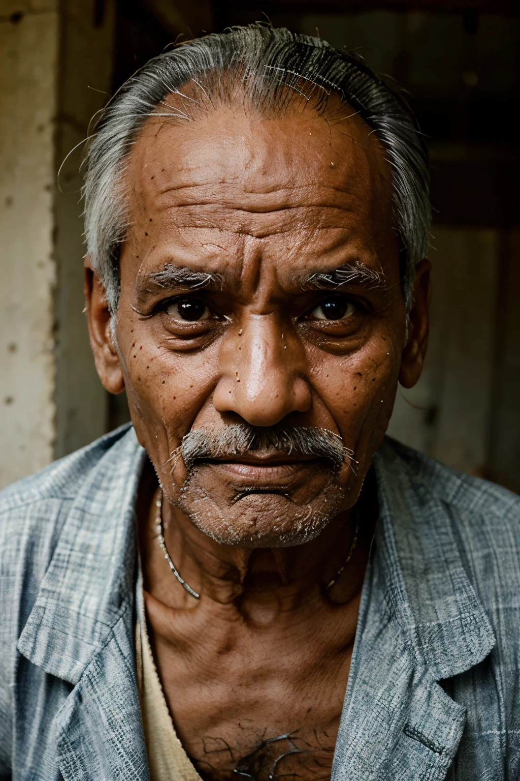 face of old man from india