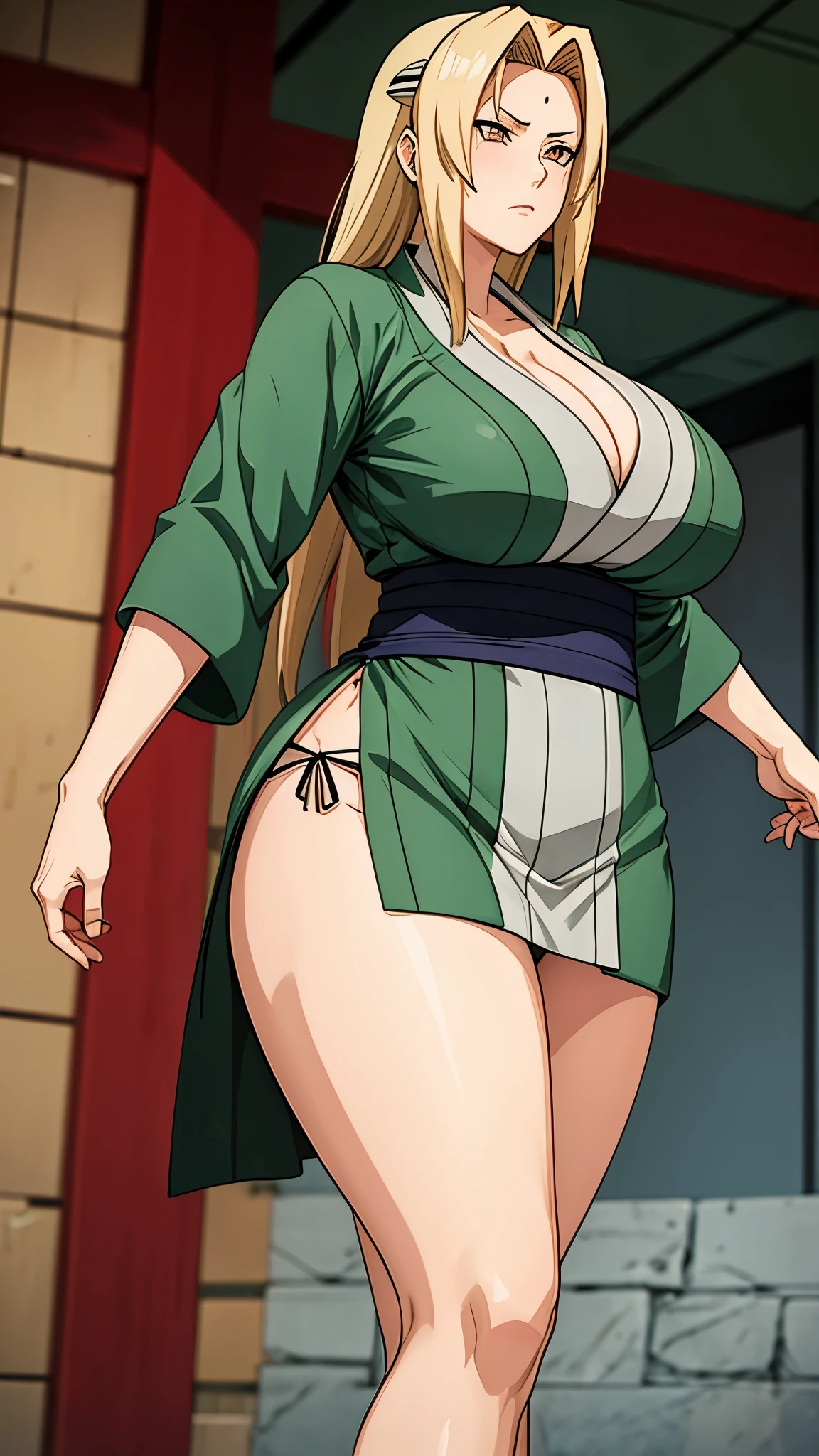 Tsunade , huge breast , thick thighs , all body view , all tsunade clothes