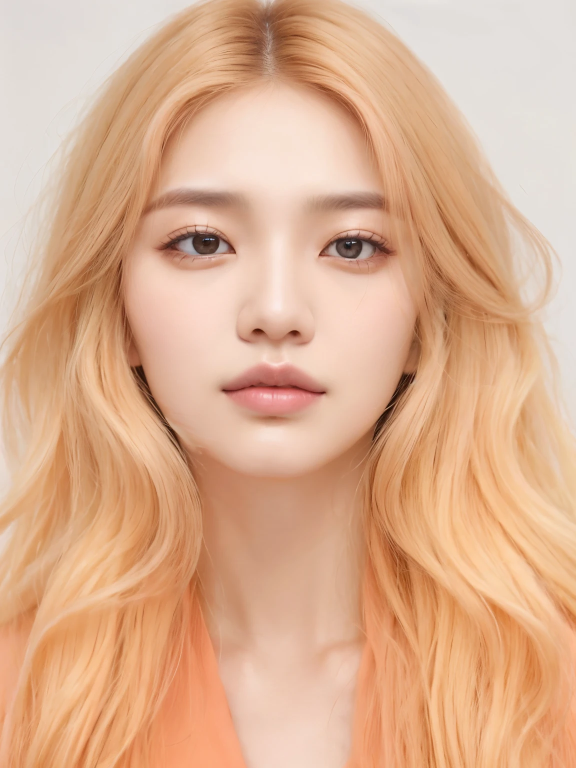 um close up de uma mulher com longos cabelos loiros e uma camisa rosa, taejune kim, Jinyoung Shin, Hong junho hyung, kpop idol portrait, Kim Hyun Joo, Kim Doyoung, Jin-Kim, Retrato de Jossi do Blackpink, jovem gi kim, hyung tae kim, Steven Jung, Hyung Tae Kim, Hyung Tae Kim, Korean facial features