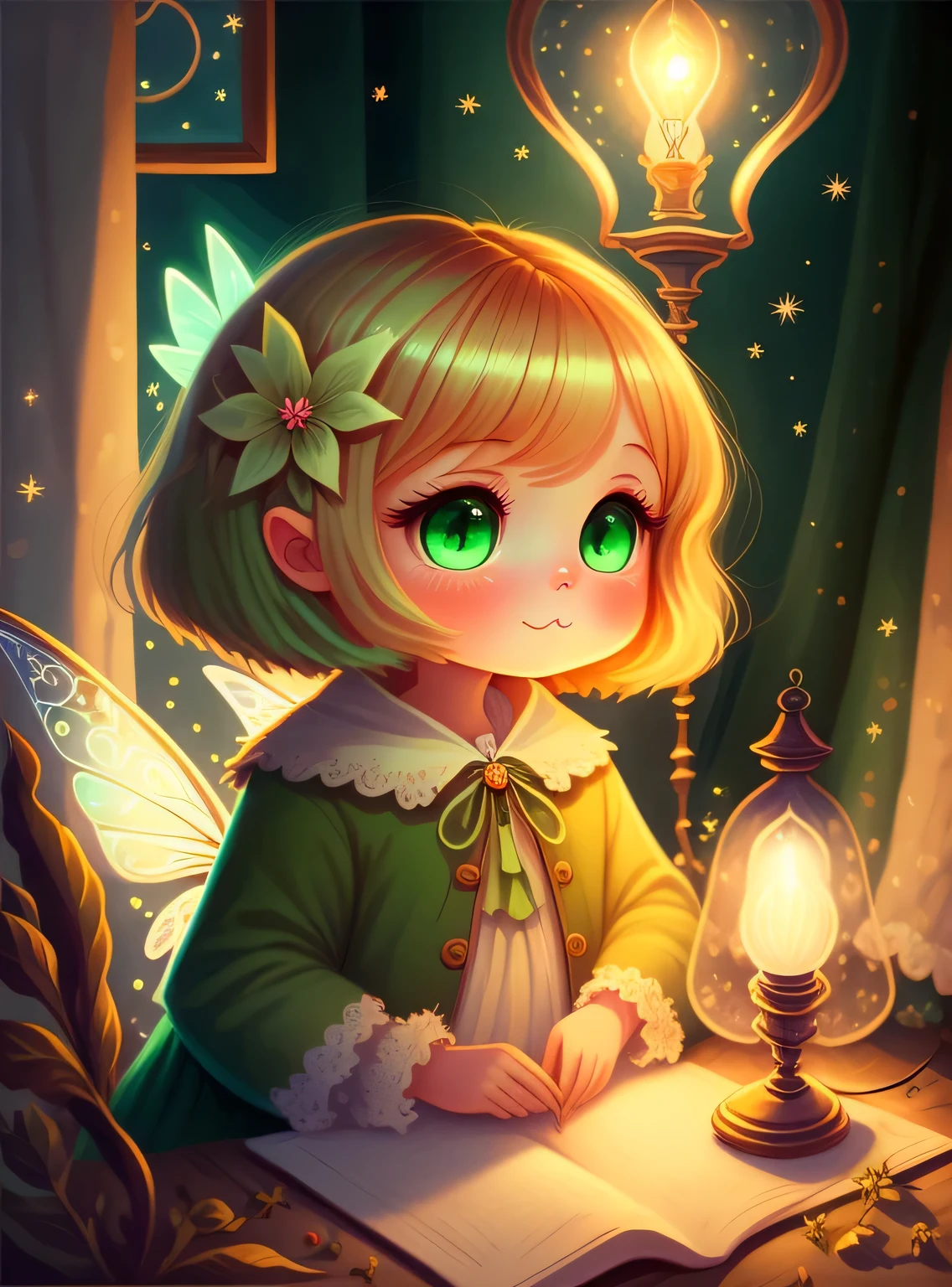 Bonito, cabelos de cores claras, pale green eyes, teia, a fairy tale illustration, Uma obra-prima sob luz brilhante, arte deslumbrante, lamparina! A arte da magia, arte de conto de fadas, arte inspiradora, obras de arte requintadas