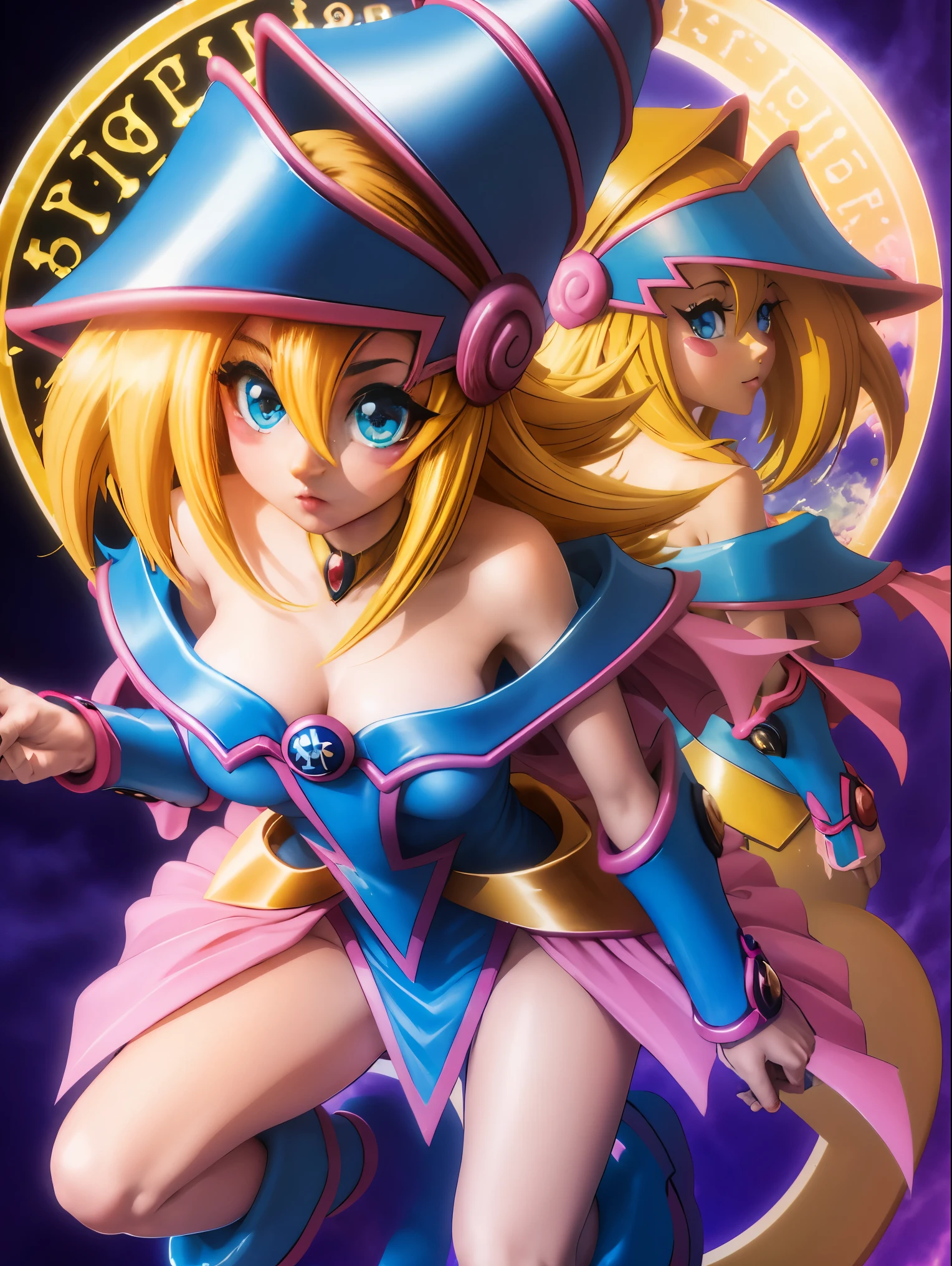 Dark magician gils. Leaving a magic circle. Magia de corazones en el aire.