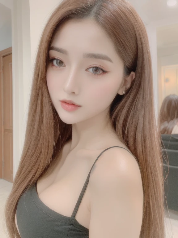 (realistic、masterpiece、Best Quality、8K、highres、high resolution:1.3)、1 girl、Big breasts、white bikini、looking at viewers、super fine face and eyes、long hair、 upper body、