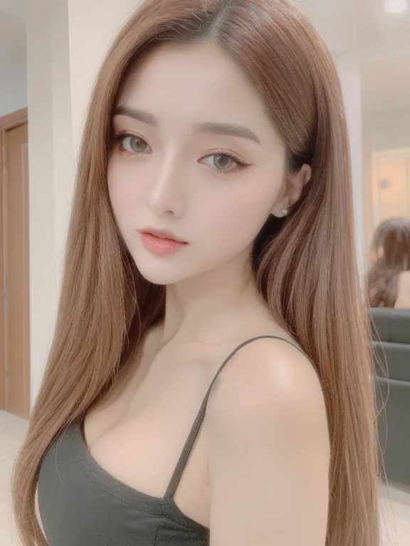 (realistic、masterpiece、Best Quality、8K、highres、high resolution:1.3)、1 girl、Big breasts、white bikini、looking at viewers、super fine face and eyes、long hair、 upper body、