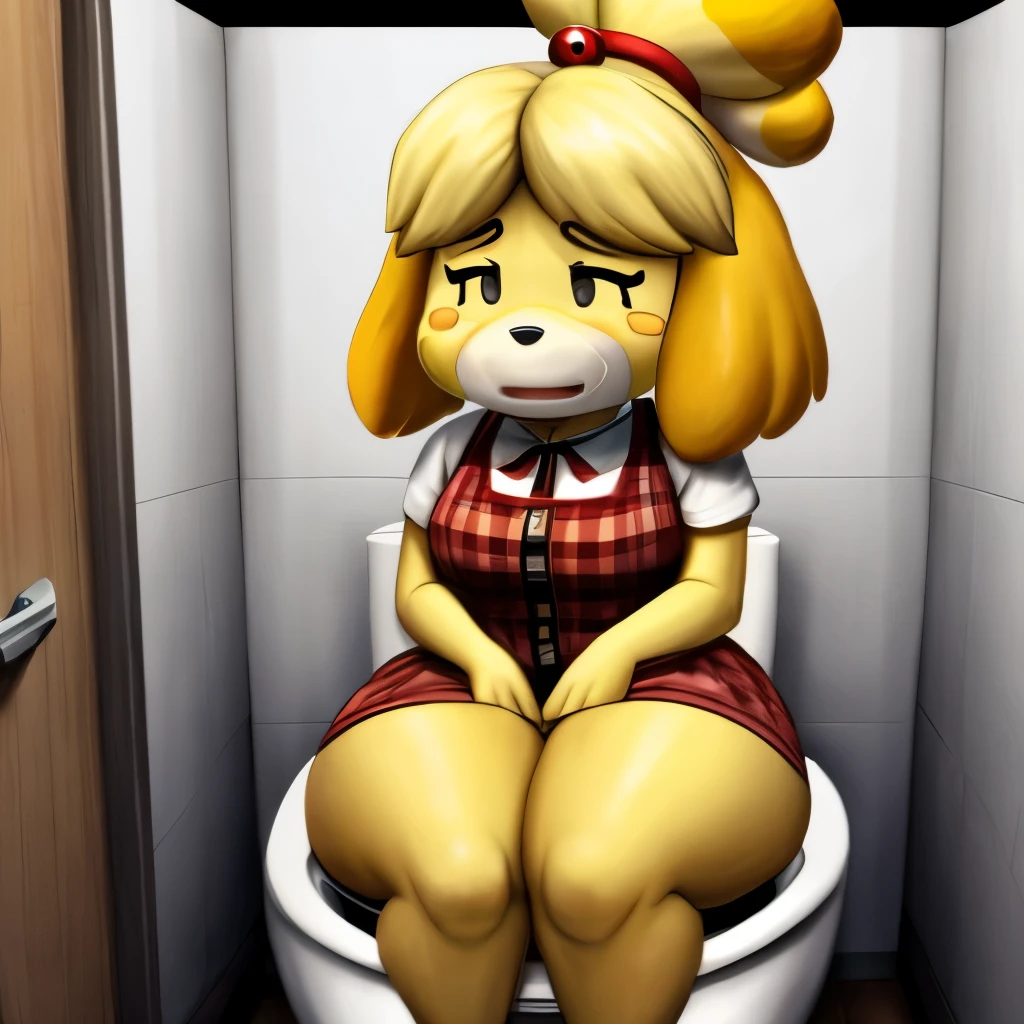 [Isabelle], [Animal crossing], ((HD)), ((high res)), ((solo portrait)), ((feet visible)), ((furry; anthro)), ((masterpiece)), ((movie accurate)), ((detailed fur)), {anthro; (slim figure), black nose, cute purple eyes, (long eyelashes), (fluffy tail), (sharp black nails), (curvy hips), (big butt), (pink pussy), (slime on body), (beautiful legs), (beautiful feet), (blushing), (cute excited grin)}, {(no shirt), (no panties), (pants down), (cum over body), (slime), (gaping ass), (cum fart)}, {(, (squatting), (looking at viewer), (showing big butt), (wet), (cum in ass), (bukkake), (big anal gape), (pussy gape), (open pussy), (gaping anus), (back shot)}, [background; (public city), (animal crossing characters on background), (cum in floor)]
