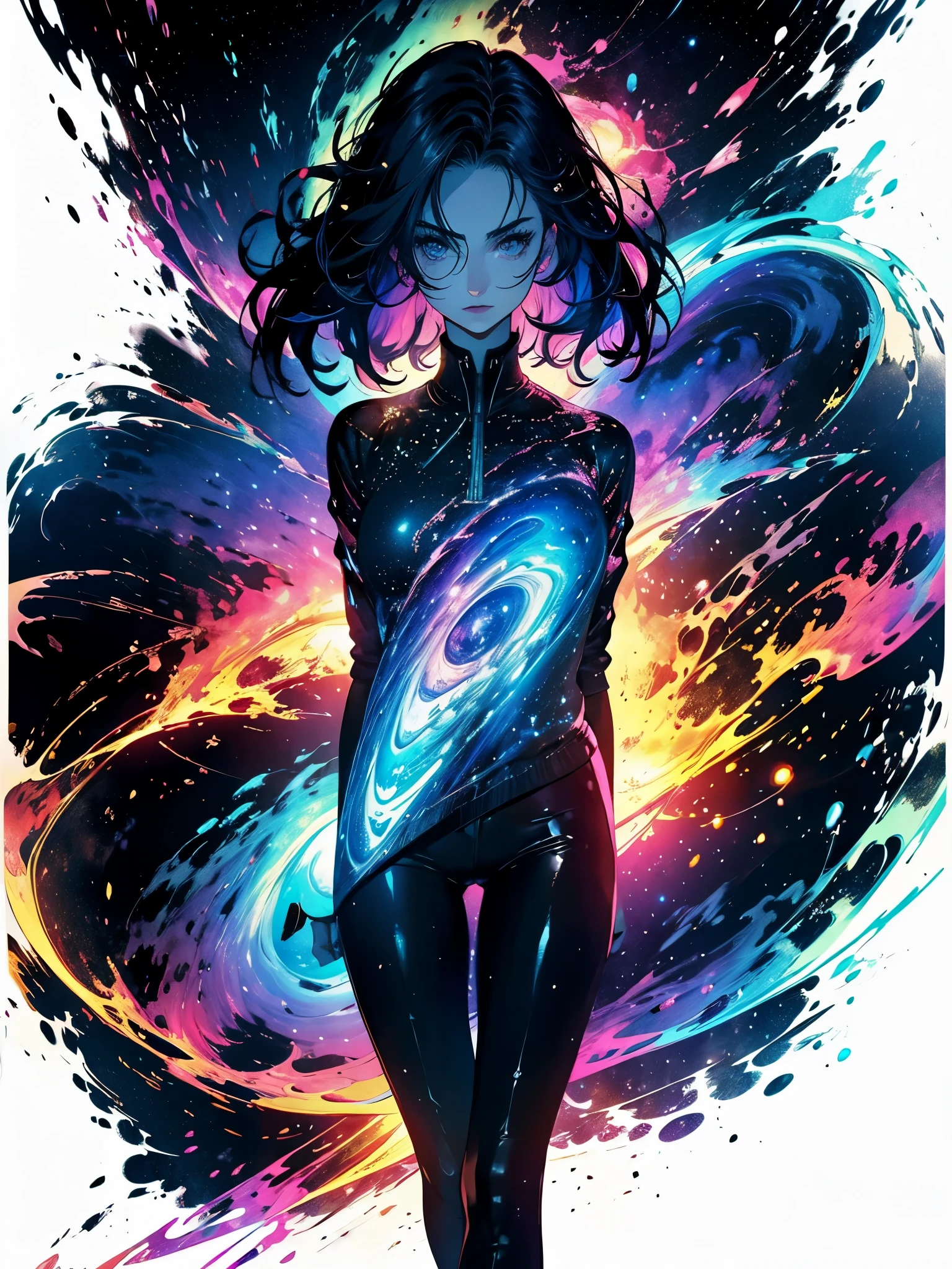 (Sozinho) inconceivable and spectacular an emergency scene of a cloud figure Sophie Turner in a cosmic cloud, fios de nebulosas fractais, cosmic, celestial, cosmic, vibrant and vivid entities, redemoinhos, wiring, irreal, alto contraste, Simbolismo, magical, mystic, mistificador, hiper-realista, supersaturado, colorida, 8K