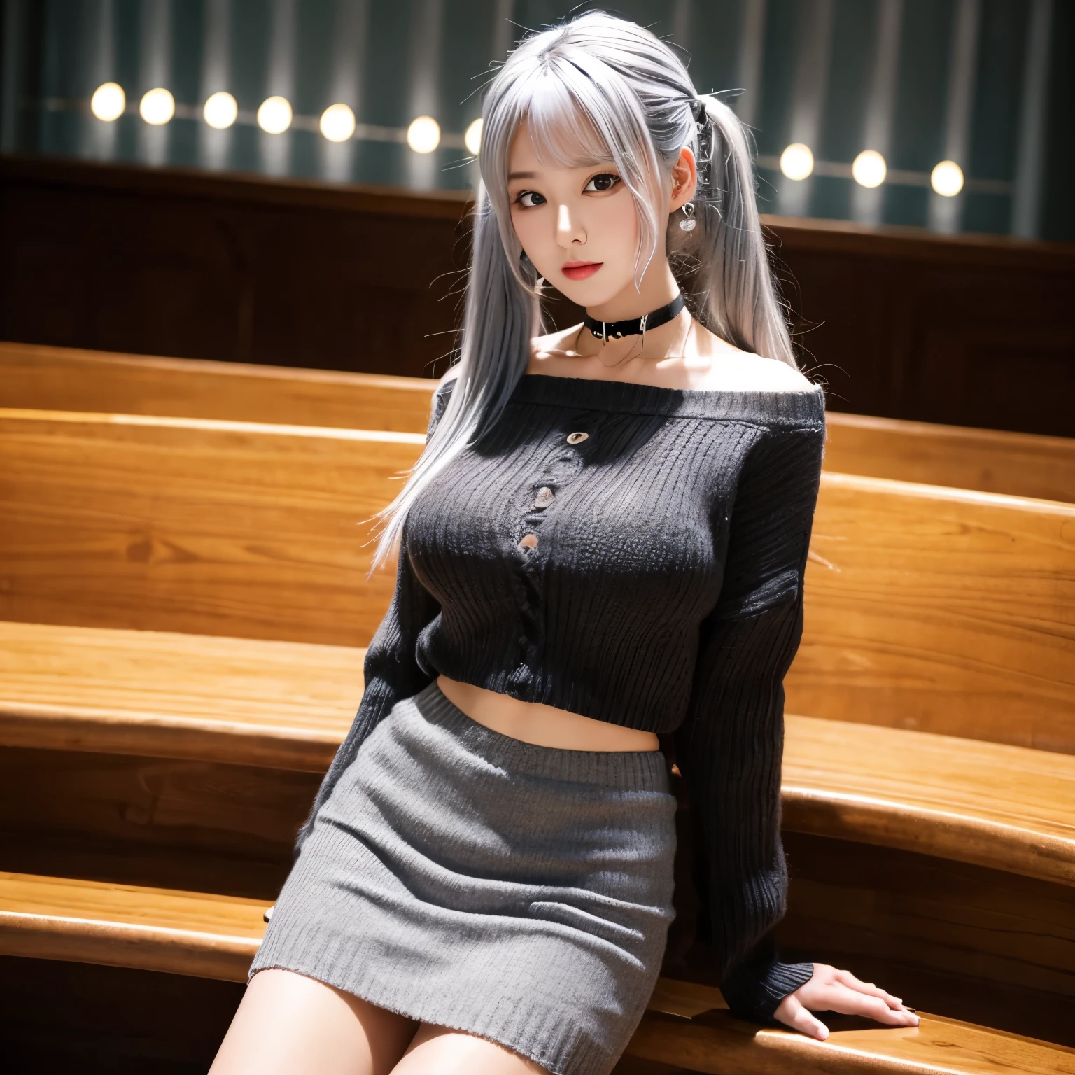 (high quality), (NSFW:1.2), (psychic lit karaoke room:1.3),(one girl is being raped by number of boys on luxurios sofa.:1.5), (a girl is 20 years old:1.3), (her body is very slim and attractive.:1.4), (her costume is feminine as follows. : 1.5), (Dyed fancy hair :1.5), (fleece beret:1.5),(Knit that sticks to the body :1.5), (Miniskirt that clings to the hips and thighs :1.5), (Her legs are beautiful that weared shiny pantyhose. :1.5),(feminine accessories :1.5), (Heavy face makeup and nail art on the nails : 1.5), (Over_knee Suede Long boots high heels : 1.5), (The costume described above do not apply to boys.:1.8), (they are wearing men's wear and sneakers except her : 1.5), (boys sitting on both sides of her they are being touched her body :1.6), (She is caught and sexually harassed by boys : 1.7), (all korean agers : 1.6), (She is being blackmailed by them.:1.5), (There is karaoke equipment in the background:1.3), (the mirror_ball lighting is shining in a dark room in karaoke : 1.5), The men lay down the woman and fuck her roughly with their cocks., dick inserted into pussy