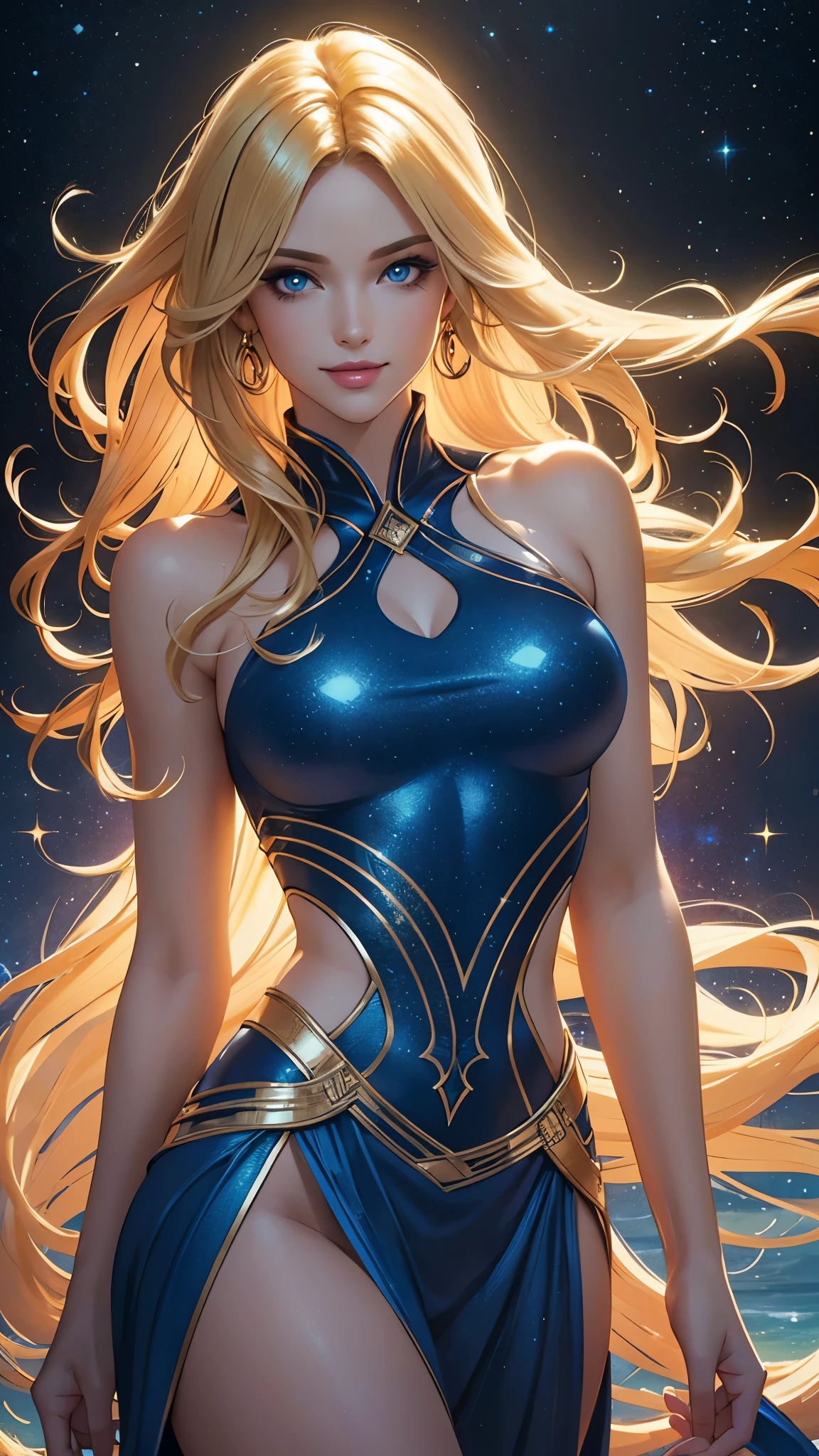 (best quality,ultra-detailed,photo-realistic:1.37),bright and vibrant colors,studio lighting,playful expression,stylish makeup,long blonde hair flowing in the wind,alluring eyes,glossy lips,sexy pose, 1945, Marvel Avengers, smiling in a confident and seductive way,posing for a professional photoshoot,shallow depth of field,highlighting the main subject,soft natural lighting,creating a dreamy and magical atmosphere.