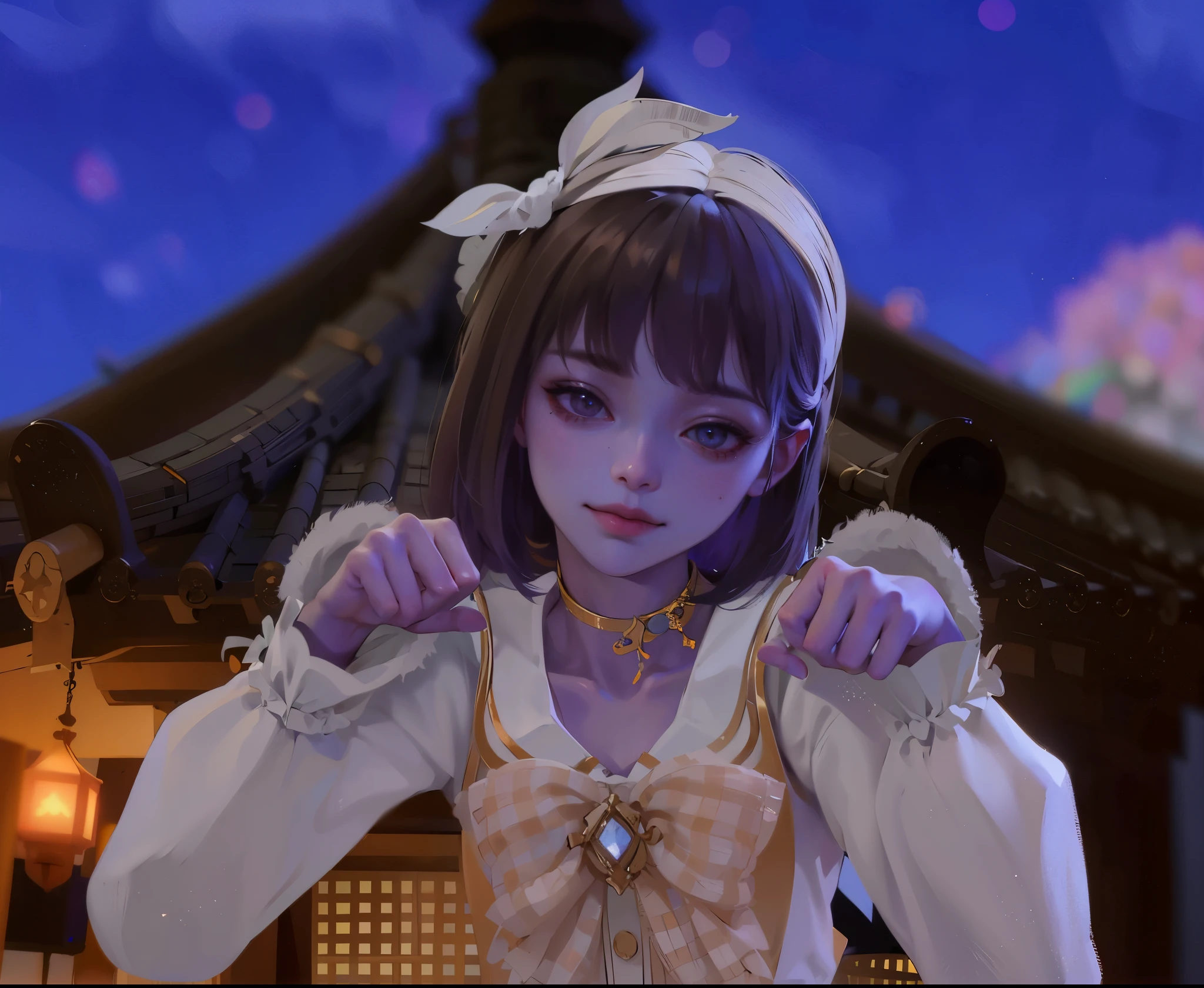 (극도의 디테일 CG Unity 8K 벽지, 걸작, 최상의 품질), (절묘한 조명과 그림자, 매우 극적인 사진, 영화 렌즈 효과), fantasy art, photo realistic, dynamic lighting, artstation, poster, volumetric lighting, very detailed faces, 깊은 그림자, longeyelashes, light smile, white hair, glowing eyes, black eyes, makeup, determined, Verism, anime style, chiaroscuro, cinematic lighting, sparkle, stereogram, projected inset, Cubism, depth of field, UHD, retina, masterpiece, ccurate, anatomically correct, textured skin, super detail, high details, high quality, best quality, highres, 8k, 깊은 명암과 섬세한 디테일