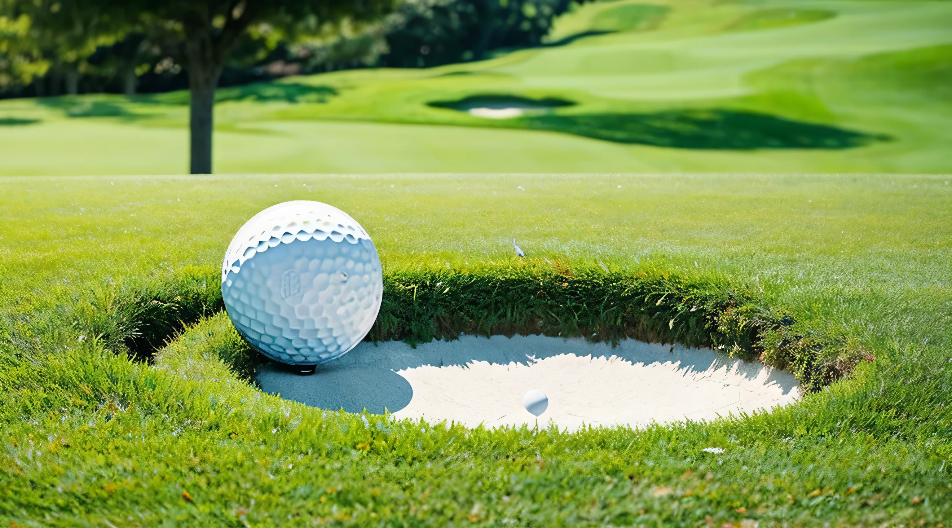 Inclusion when starting your golf journey、Expressing an approach specific to beginners and women、Image of a calm golf course and golf ball