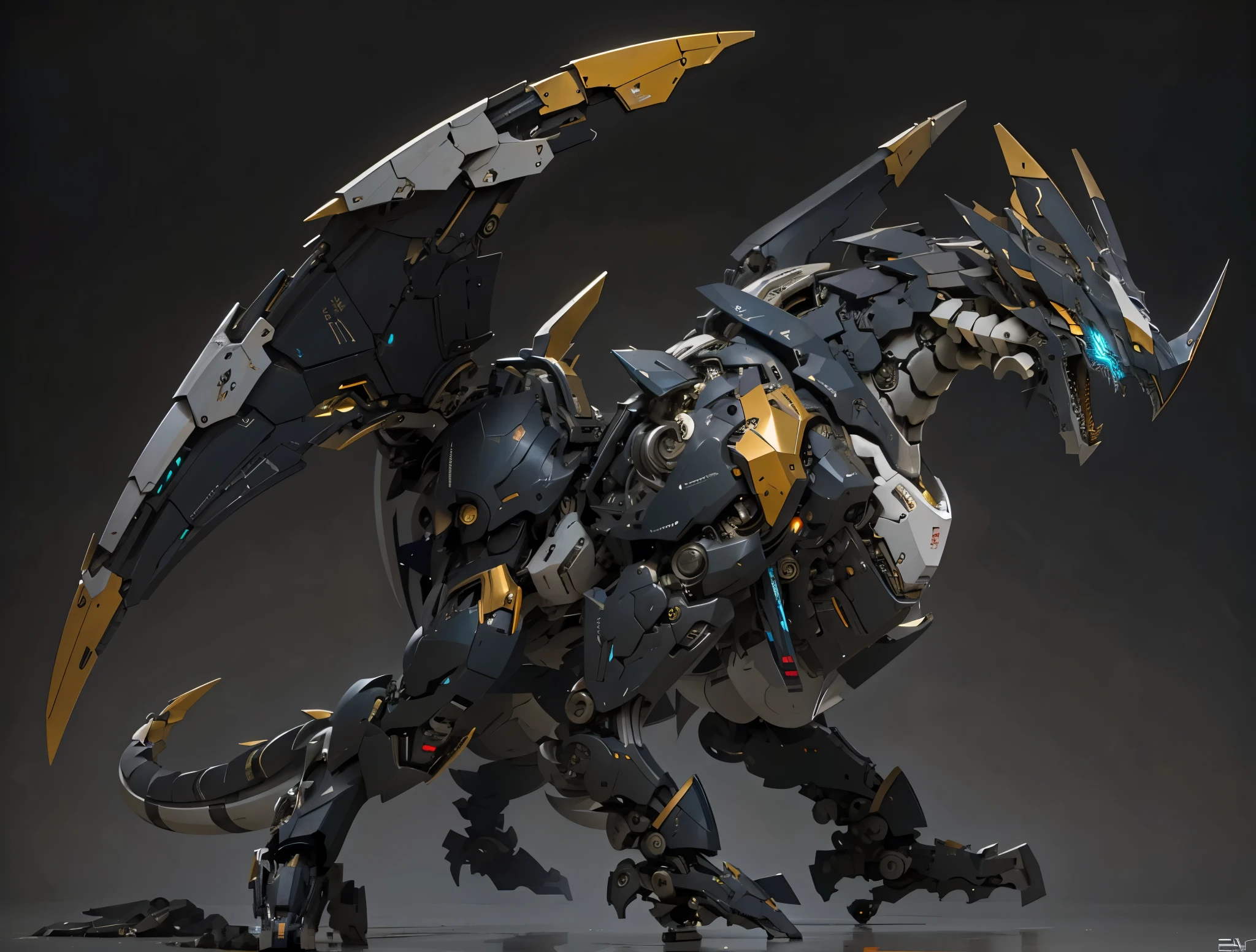 A close-up of an animal-like holding a sword, well-armored mecha dragon, robot mecha female dragon head, mecha animal, pterodactyl mecha, sleek mech female dragon head, mecha concept art, male robot human dragon, mechanized art concept, zoez art, Alexander Fira mecha, sharp robot dragon claw, white theme, mechanical parts, robot joints, , fully armored, (full body: 1.5)