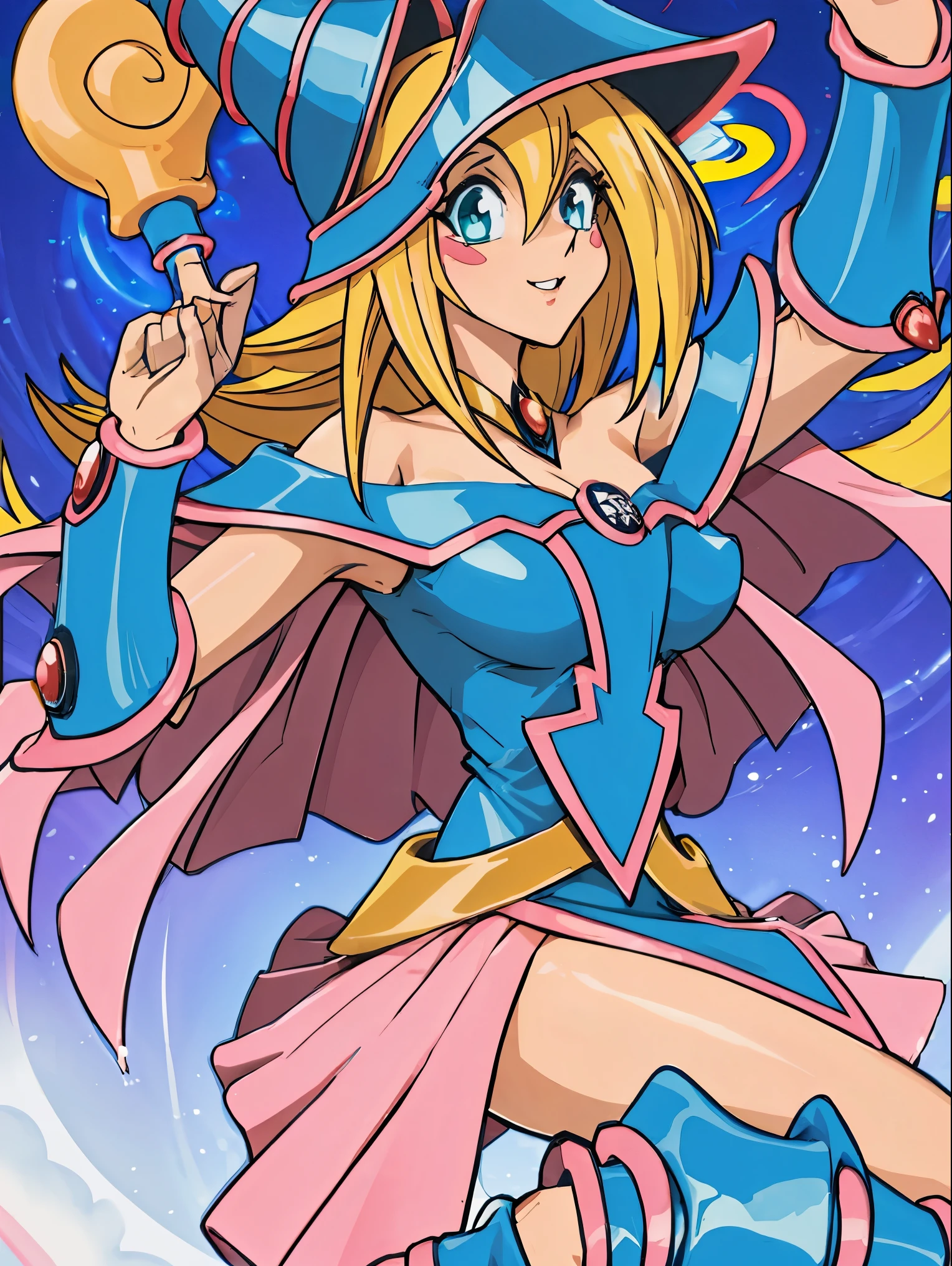 Dark magician gils. Leaving a magic circle. Magia de corazones en el aire.