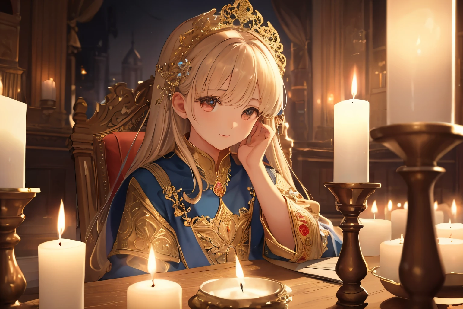 Create a high-quality illustration depicting a festival adorned with numerous nostalgic candles, with a boy or girl gazing upon them. Infuse the artwork with a nostalgic and fantastical ambiance, paying meticulous attention to detail. Capture the enchanting atmosphere of the festival, where the air is filled with the warm glow of flickering candles, creating a mesmerizing spectacle. Ensure that every aspect of the illustration, the intricate patterns of the candles , exudes a sense of wonder and tranquility. Aim to transport the viewer to a world where nostalgia and fantasy intertwine harmoniously best quality, masterpiece