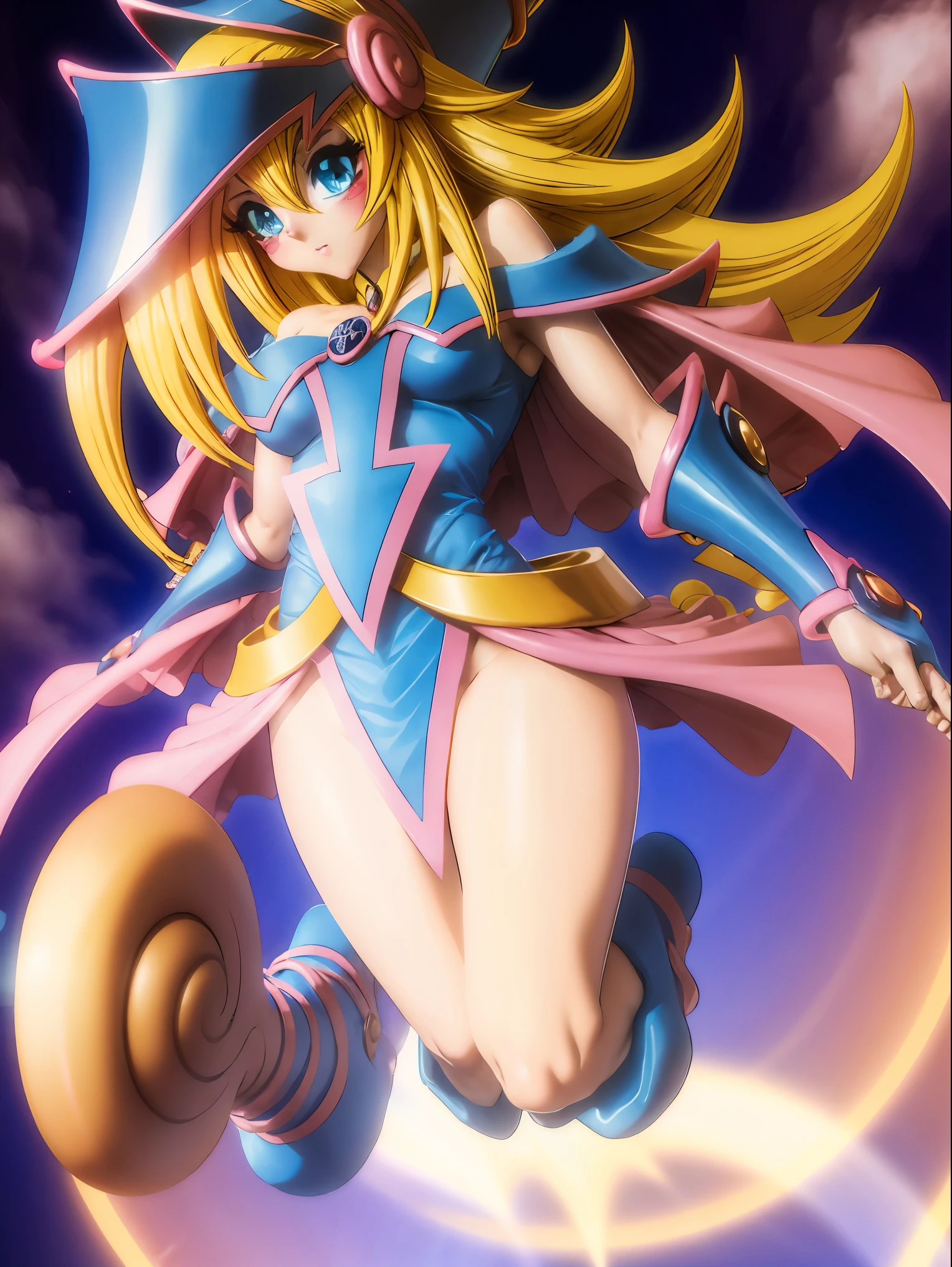 Dark magician gils. Leaving a magic circle. Magia de corazones en el aire.