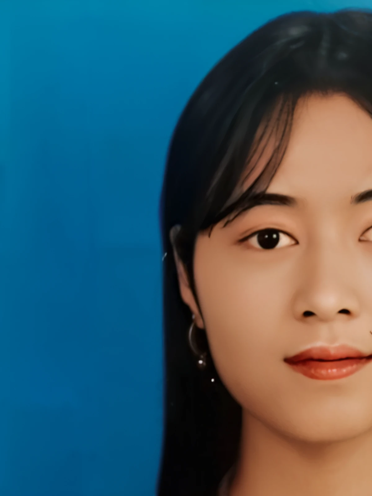 arafed woman with long black hair and a purple shirt, a young asian woman, around 1 , nivanh chanthara, jiyun chae, south east asian with round face, 2 7 years oldyoung woman, 2 8 years old, 2 9 yearsars old, xinton