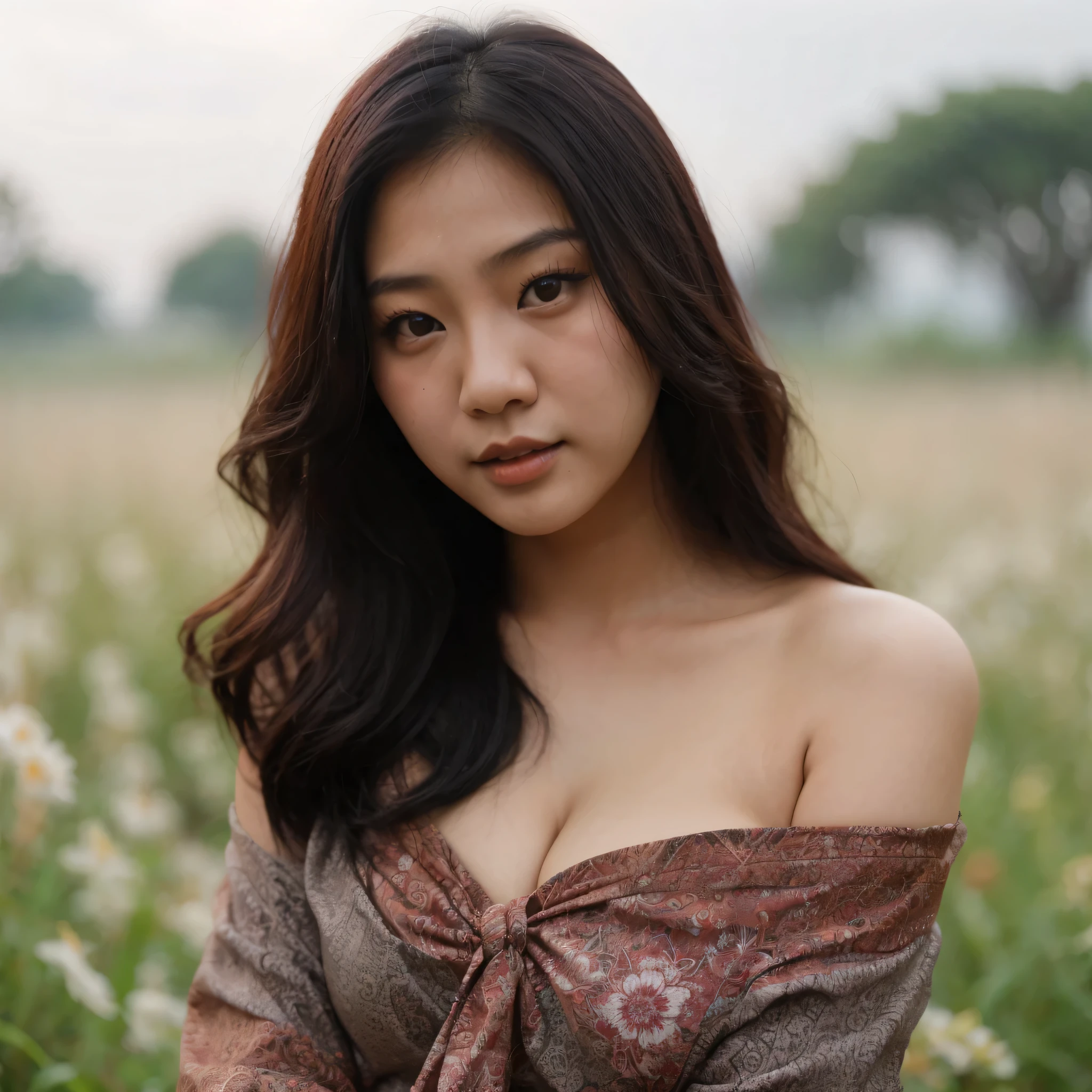 a young asian woman, busty