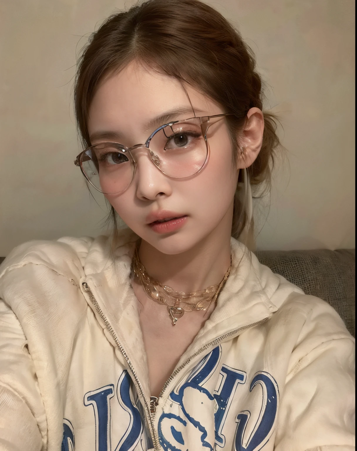 jennie kim blackpink face with cute glasses