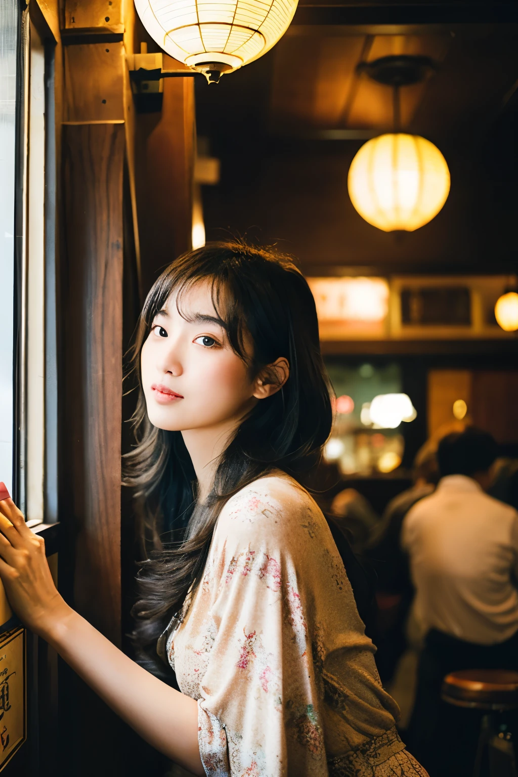 8k, masterpiece, highest quality, night, full moon, 1 girl, Chinese style, chinese architecture, mature woman, younger sister, silver white long haired woman, Chest clothes clipping、long hair, Light pink lip, Calm, Reasonable, bangs, gray pupil, assassin, fan, knife fan, Dance of petals, delicate face
